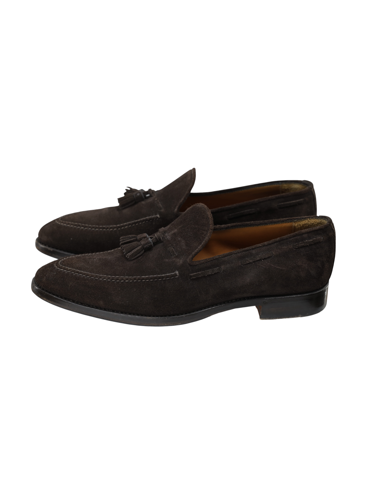 Bontoni Dark Brown Suede Tassel Loafers