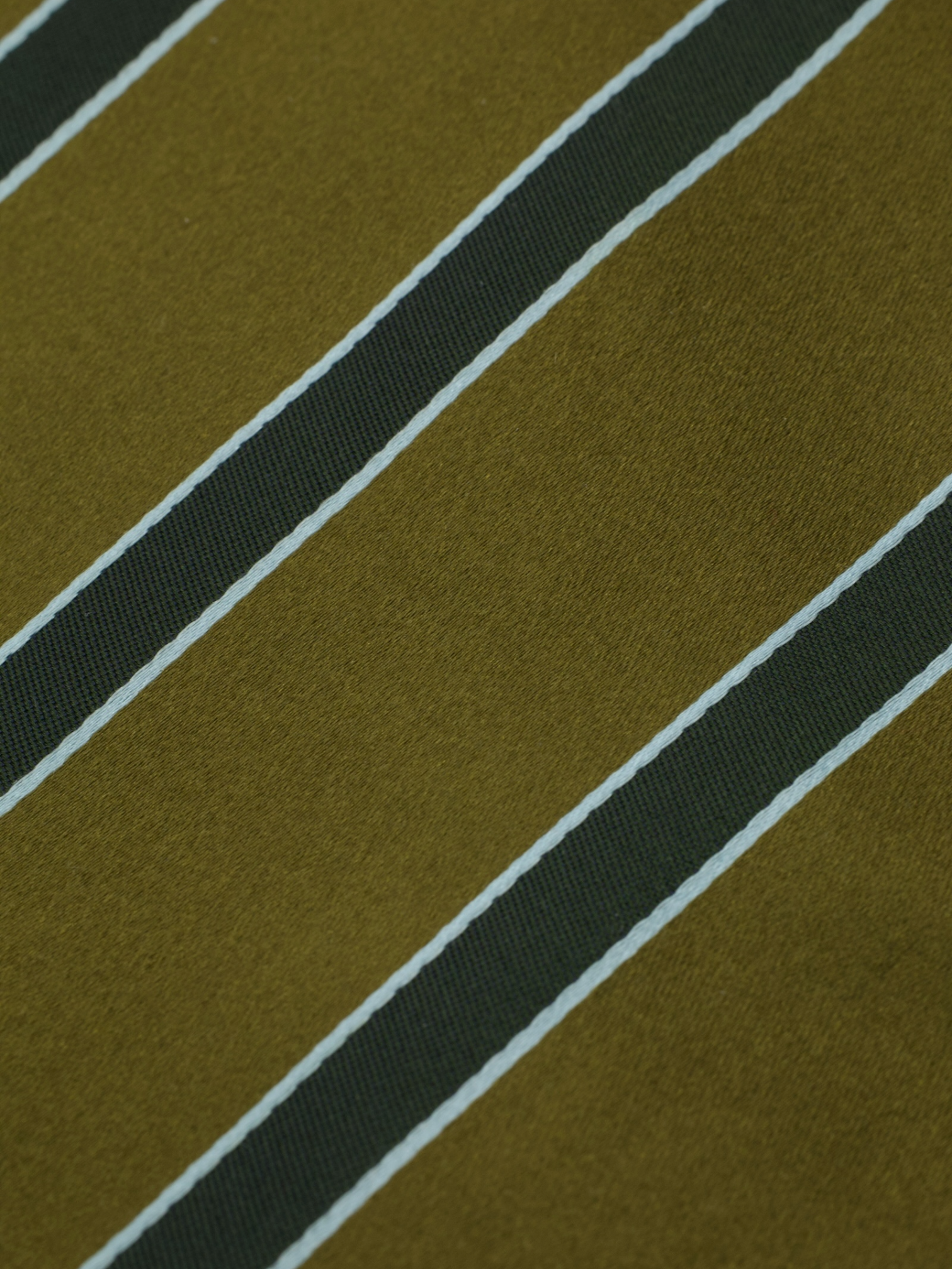 Kiton 5-Fold Bronze & Dark Brown Silk Striped Tie