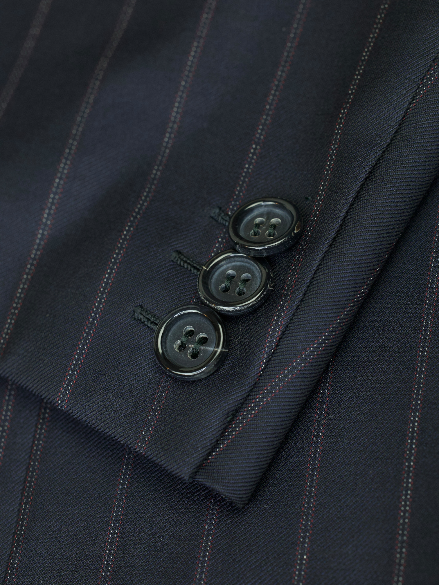 Brioni Black & Red Wool Pinstripe Traiano Suit
