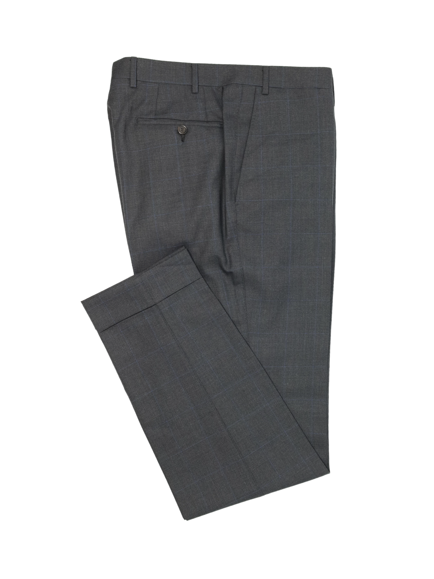 Canali Grey Super 160's Windowpane Suit + Extra Trousers