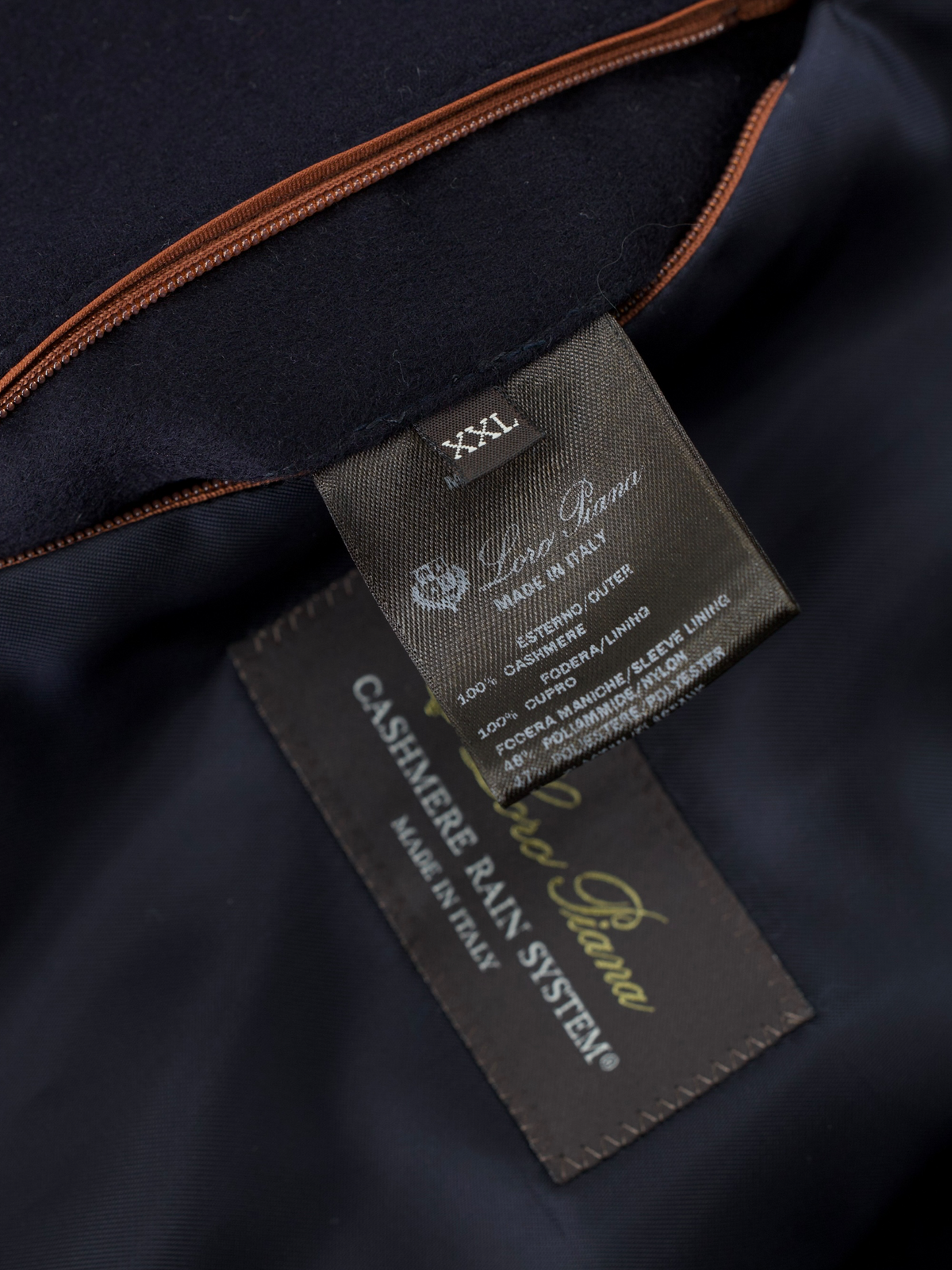 Loro Piana Deep Navy Cashmere Rain System Spagna Jacket