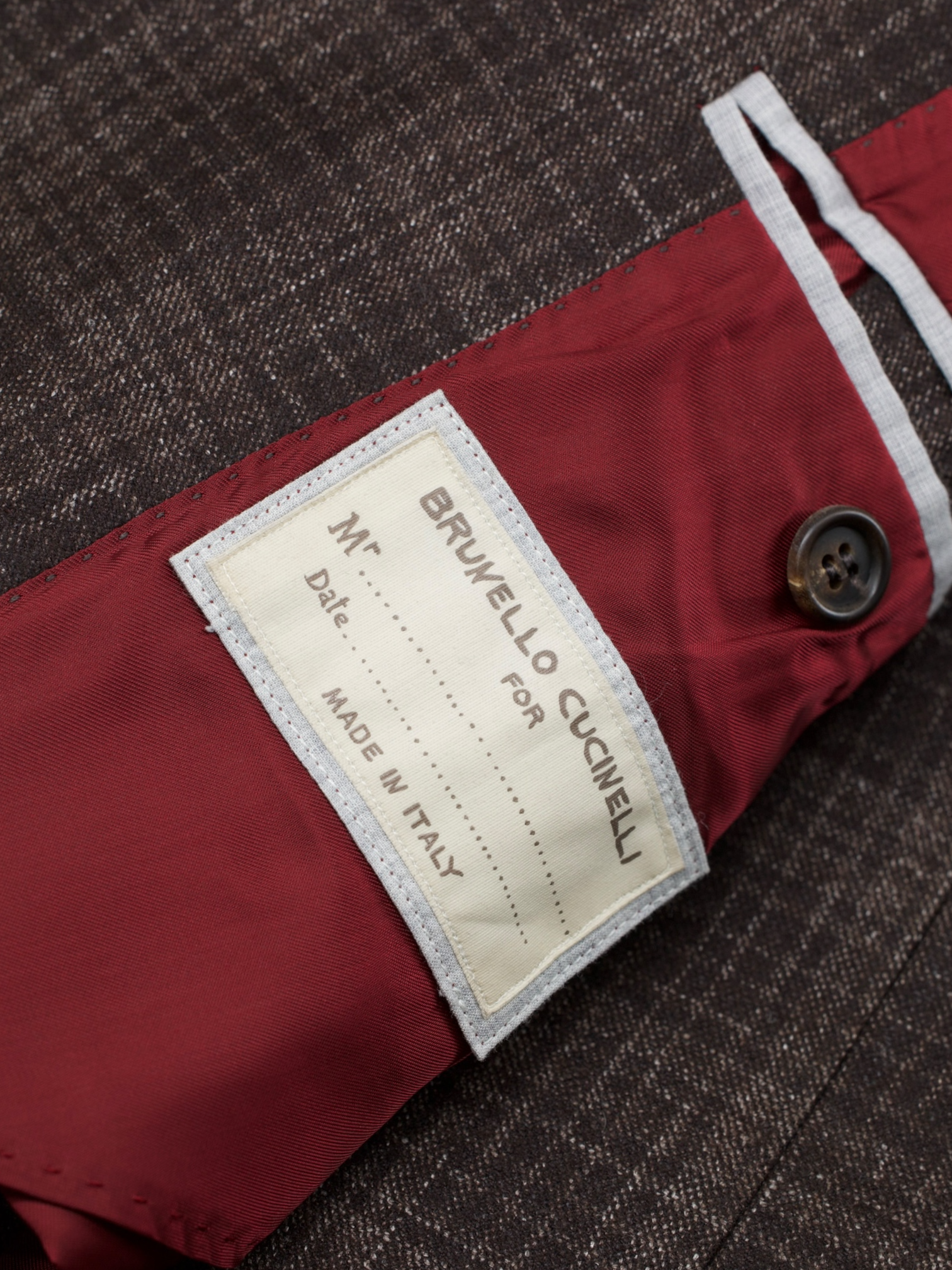 Brunello Cucinelli Dark Brown Wool, Silk, Linen & Cashmere Mélange Jacket