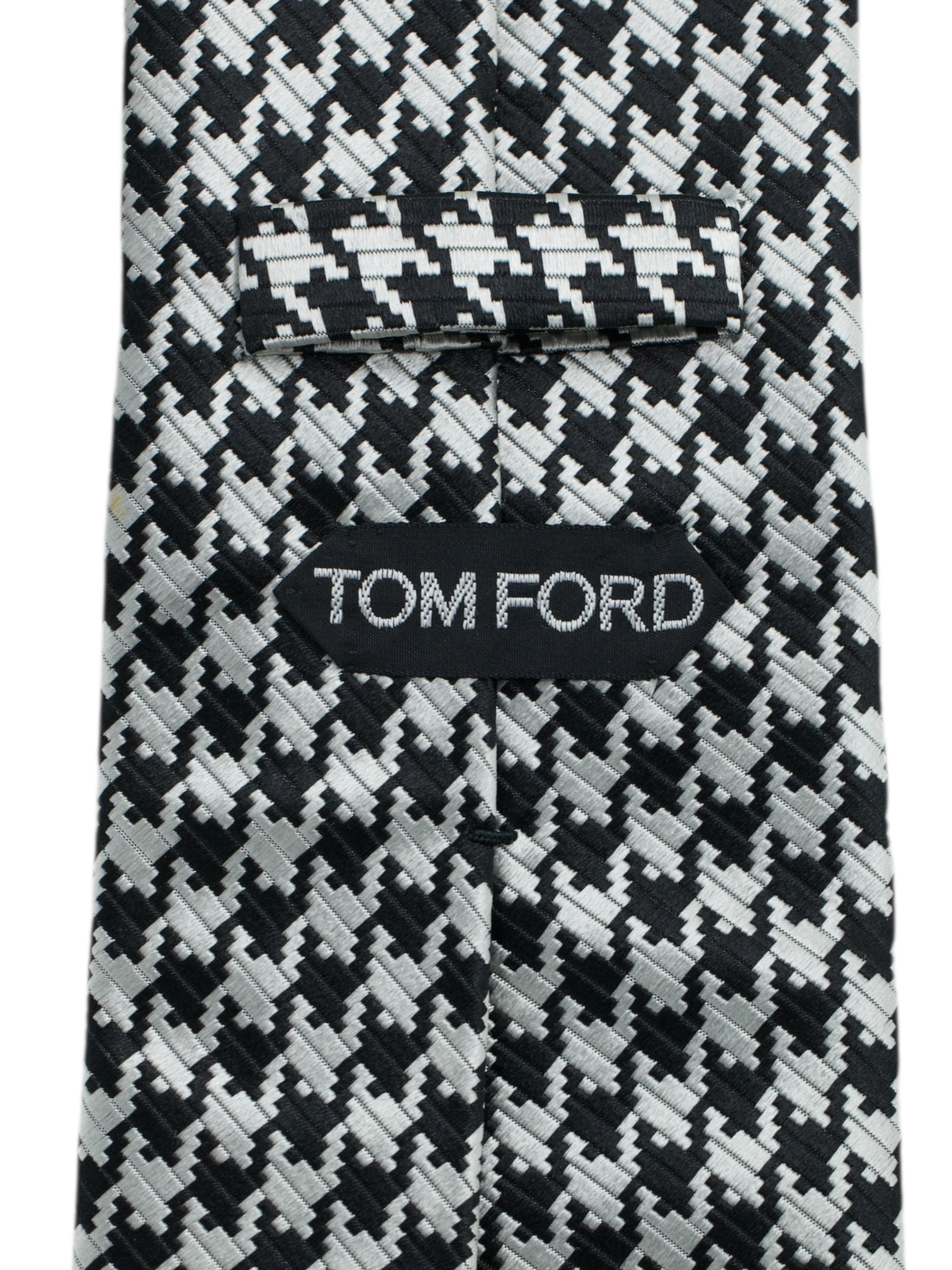 Tom Ford Black Silk Pied de Poule Tie
