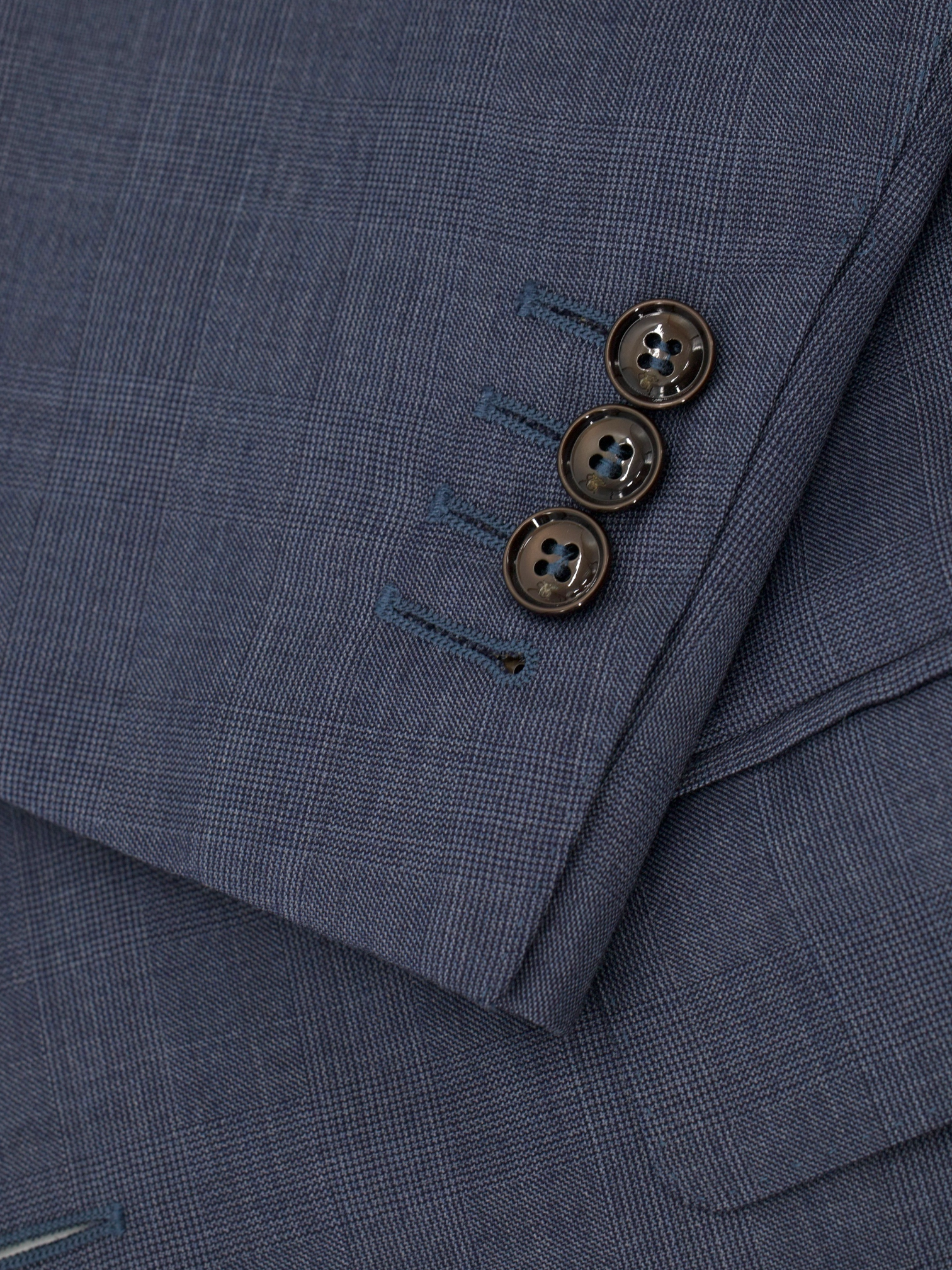 Canali Steel Blue 3-Piece Super 150's Glenplaid Suit