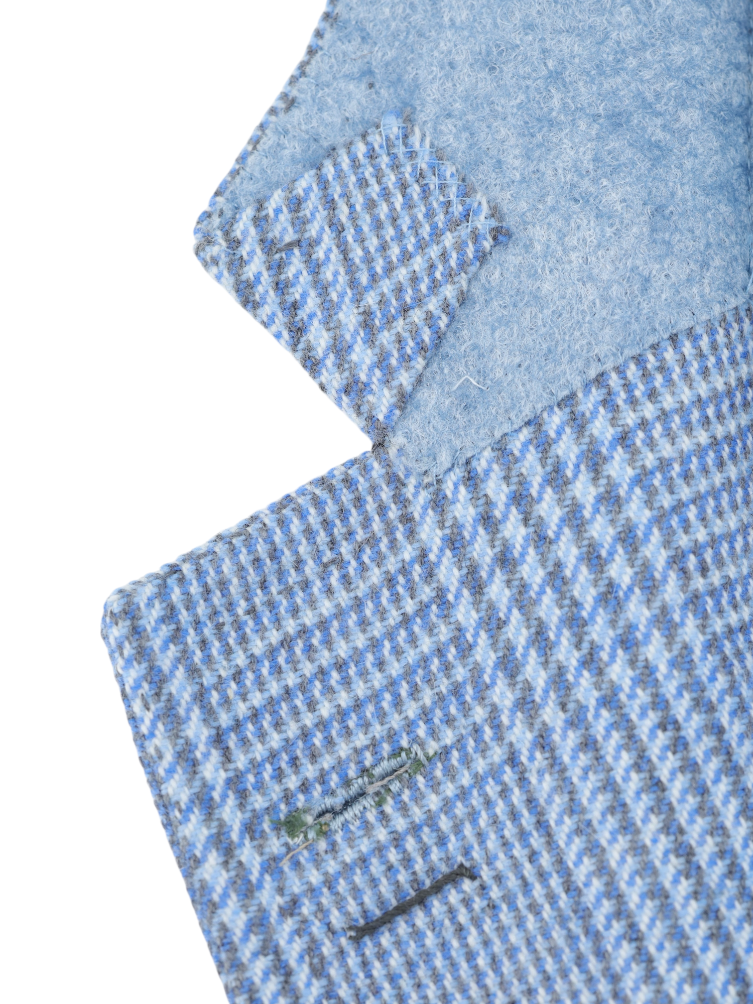 Cesare Attolini Light Blue Lambswool Prince of Wales Jacket