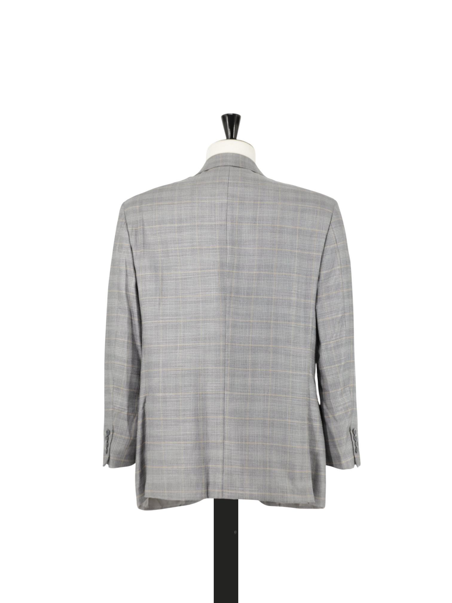Brioni Light Grey & Taupe Cashmere & Silk Windowpane Palatino Jacket