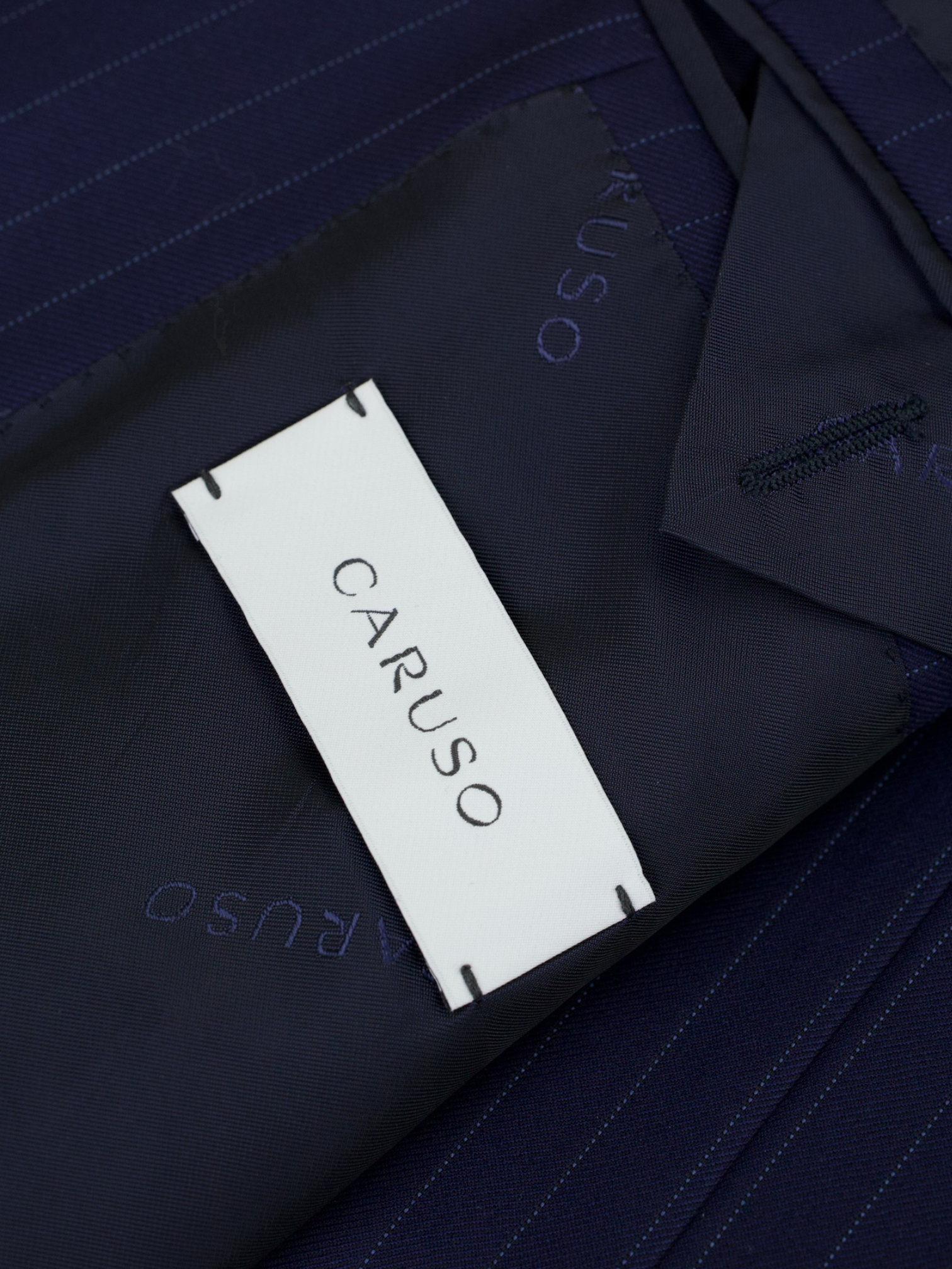 Caruso Dark Blue Super 150's "Australis" Pinstripe Boheme Suit + Extra Trousers