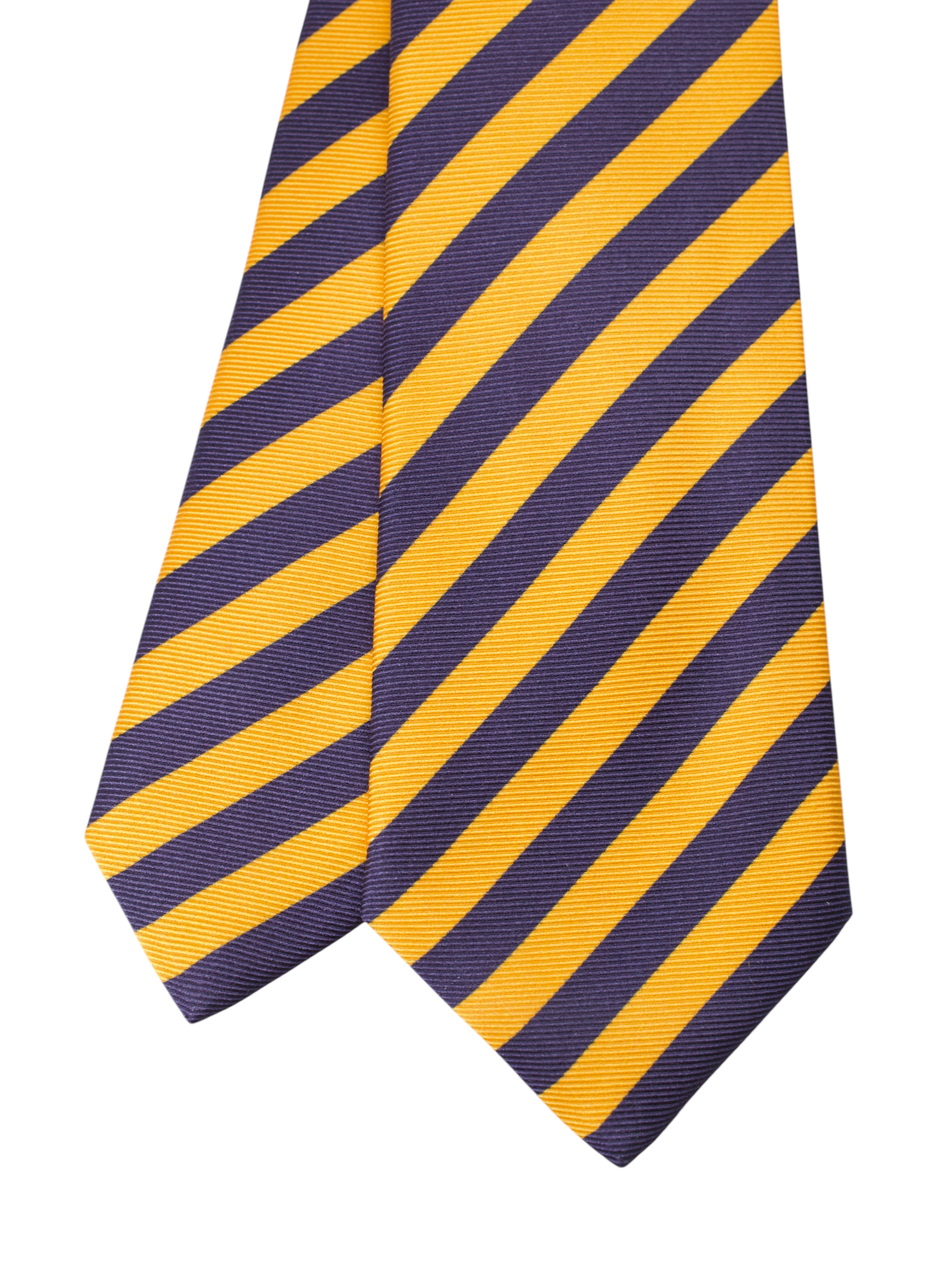 Kiton 5-Fold Orange & Navy Silk Club Tie