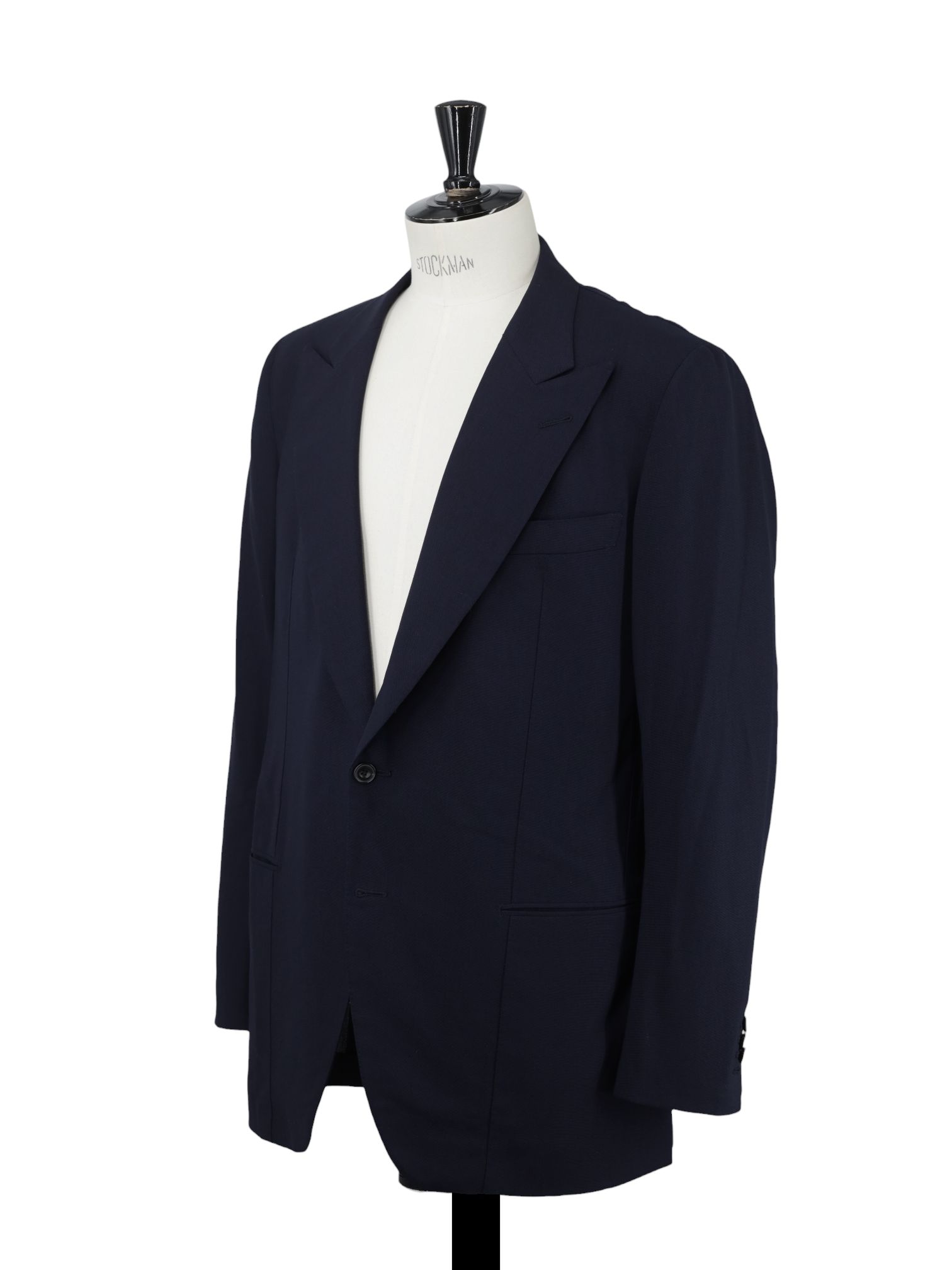 Rubinacci "London House" Navy Wool Hopsack Peak-Lapel Blazer Jacket