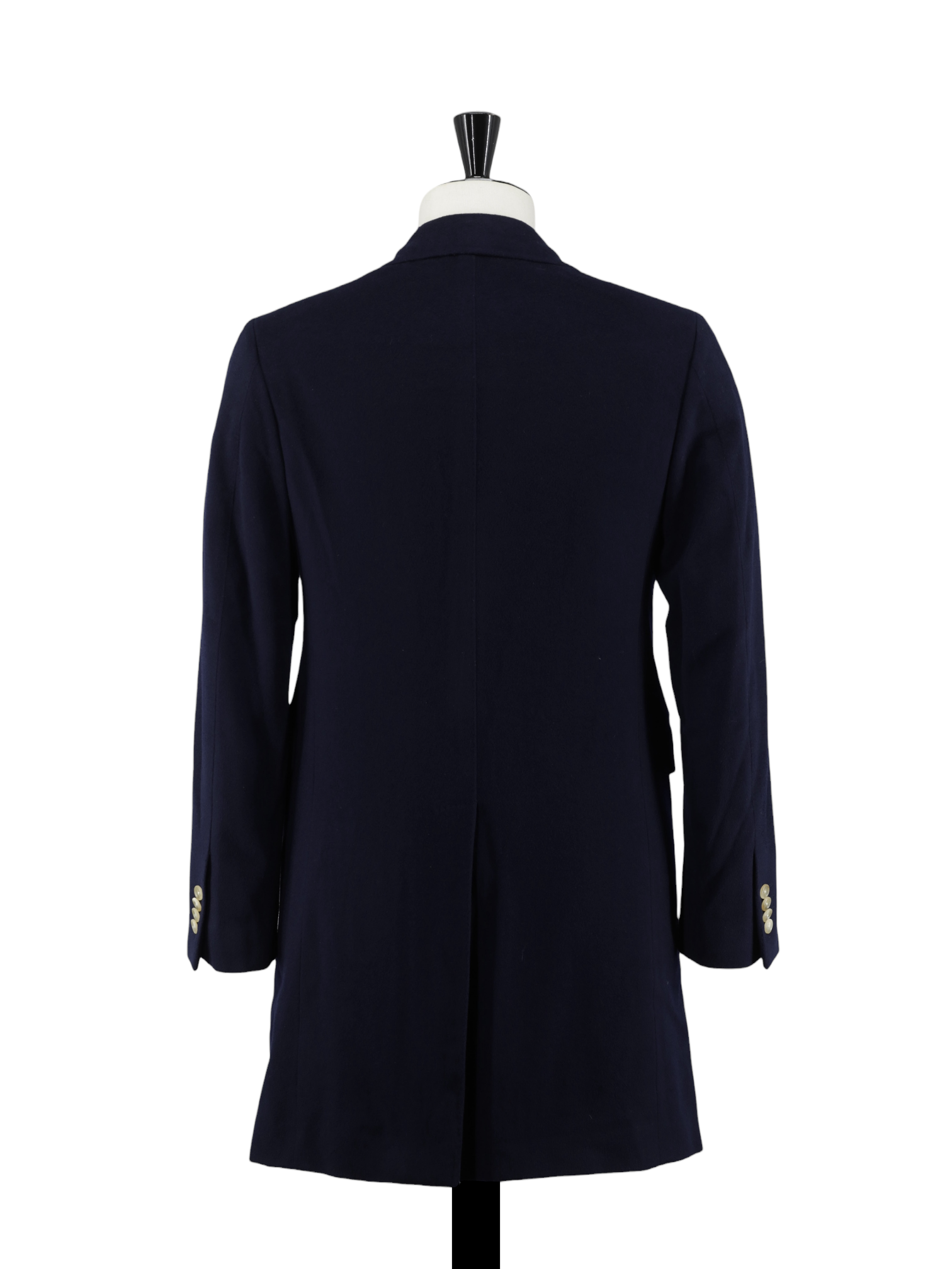 Caruso Navy Double Breasted Loro Piana Ing. Wool & Cashmere Overcoat