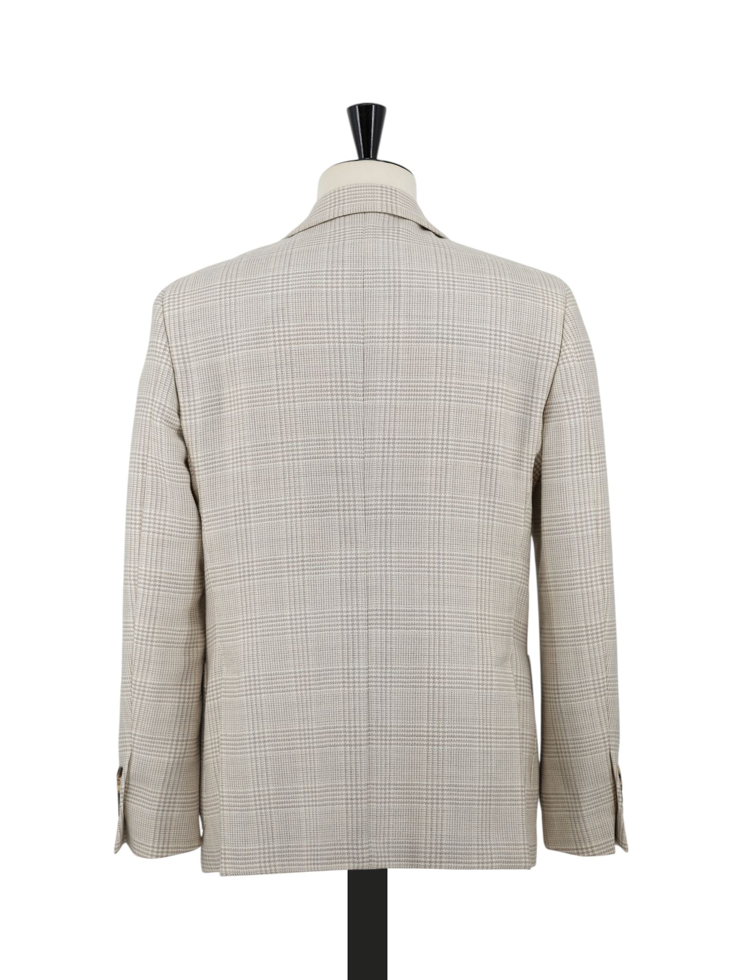 Lardini Taupe High-Twist Wool Prince of Wales Jacket