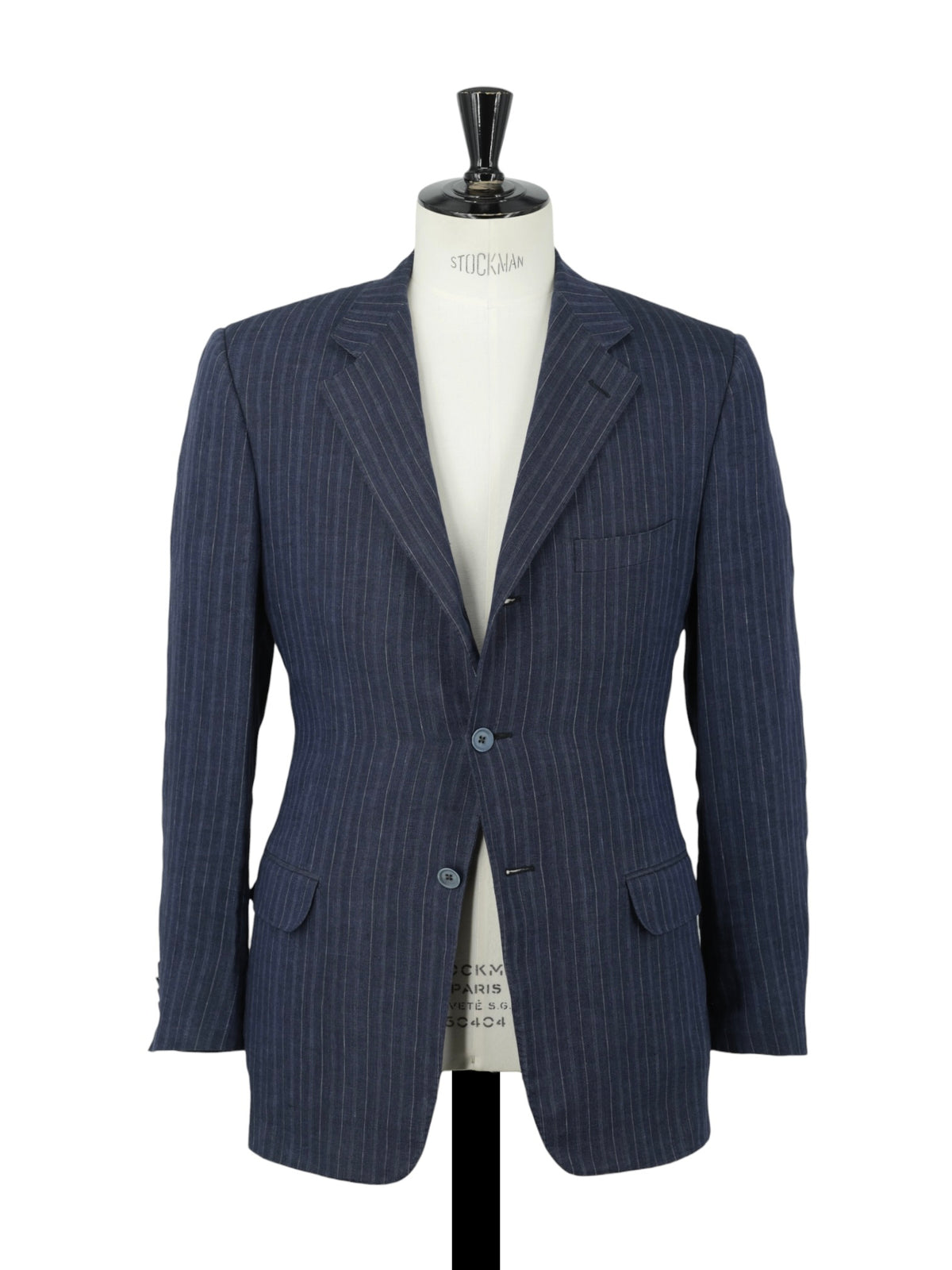 Corneliani Dark Blue Pure Linen Vintage-Stripe "Vogue" Suit