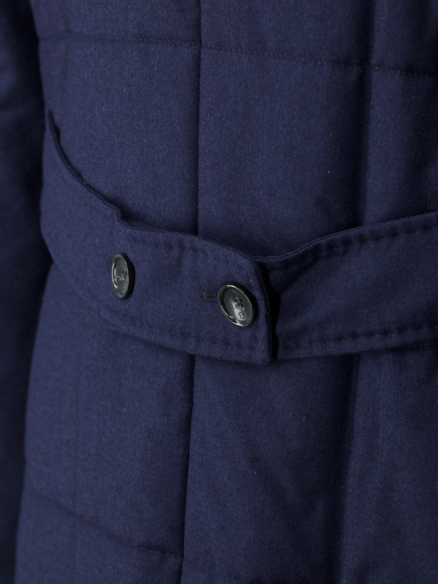 Montecore Navy Wool & Silk Rain System Padded Overcoat