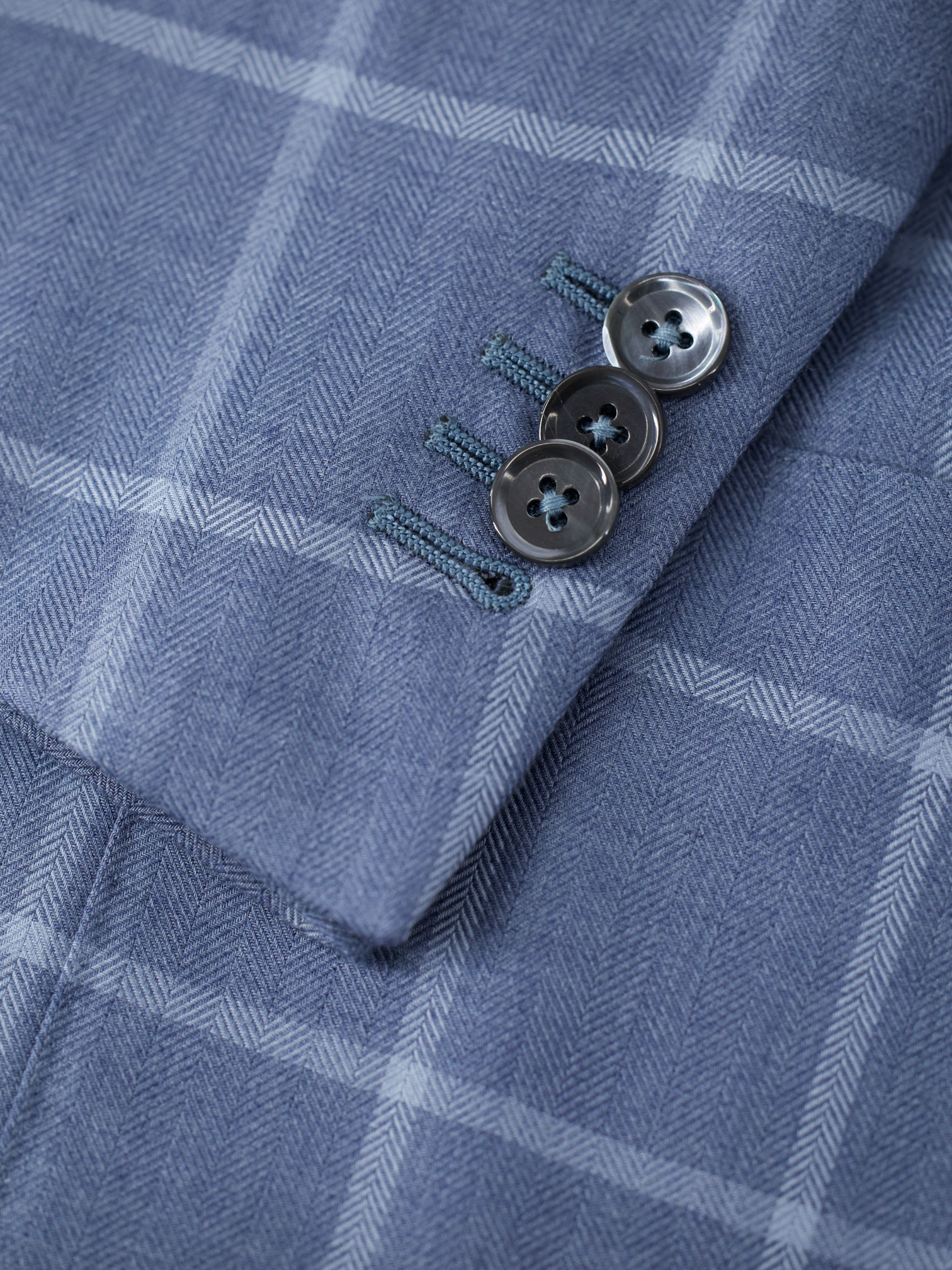 Ermenegildo Zegna Steel Blue Cashmere & Silk Windowpane Street Jacket