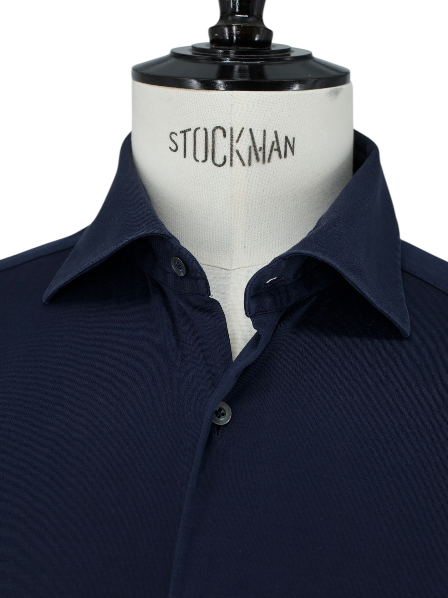 Fray Navy Jersey-Knitted Cotton "Gabriel" Shirt