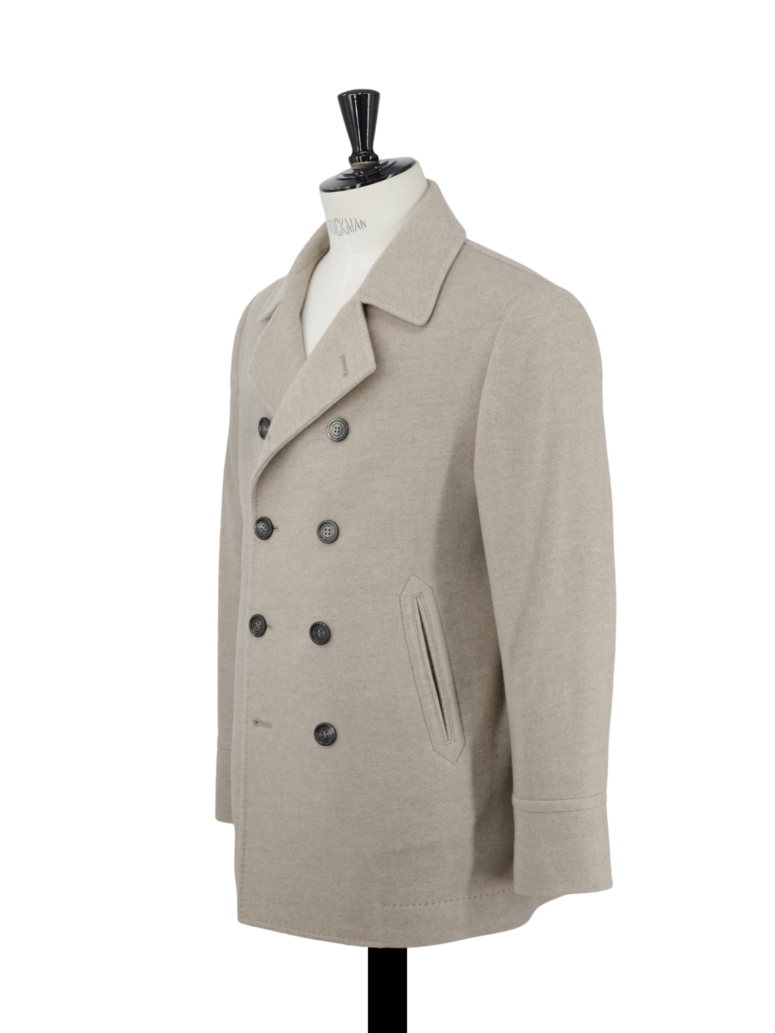 Brunello Cucinelli Beige Pure Cashmere Double-Breasted Overcoat