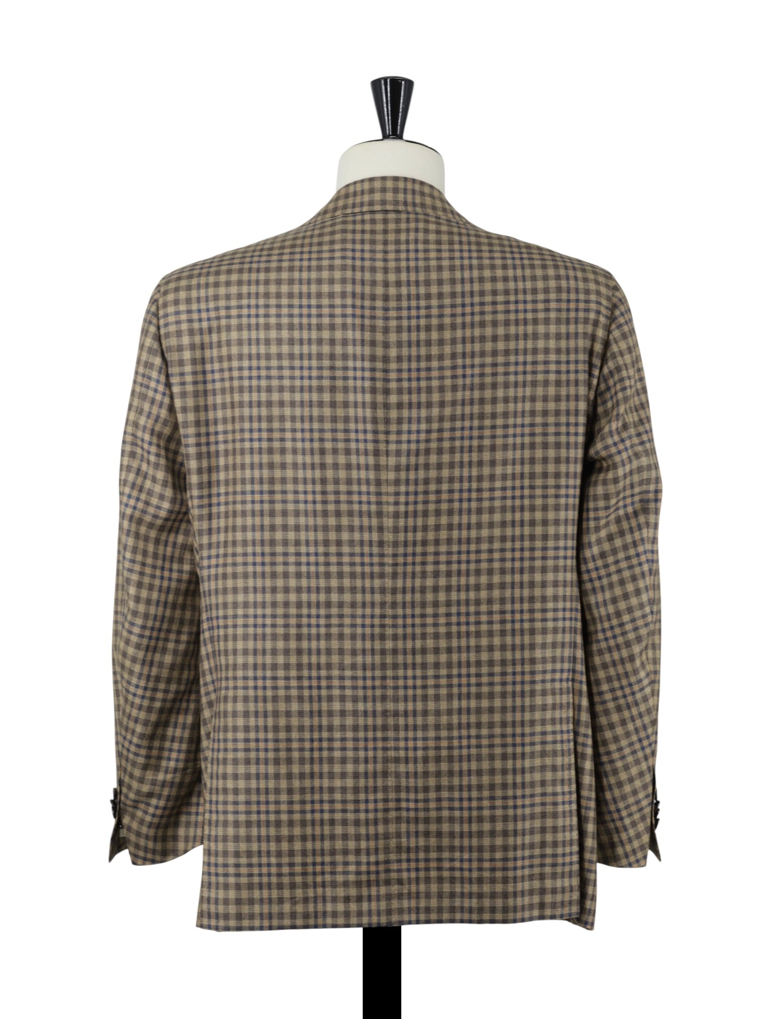 Cesare Attolini Brown & Orange Cashmere & Silk Tartan Jacket