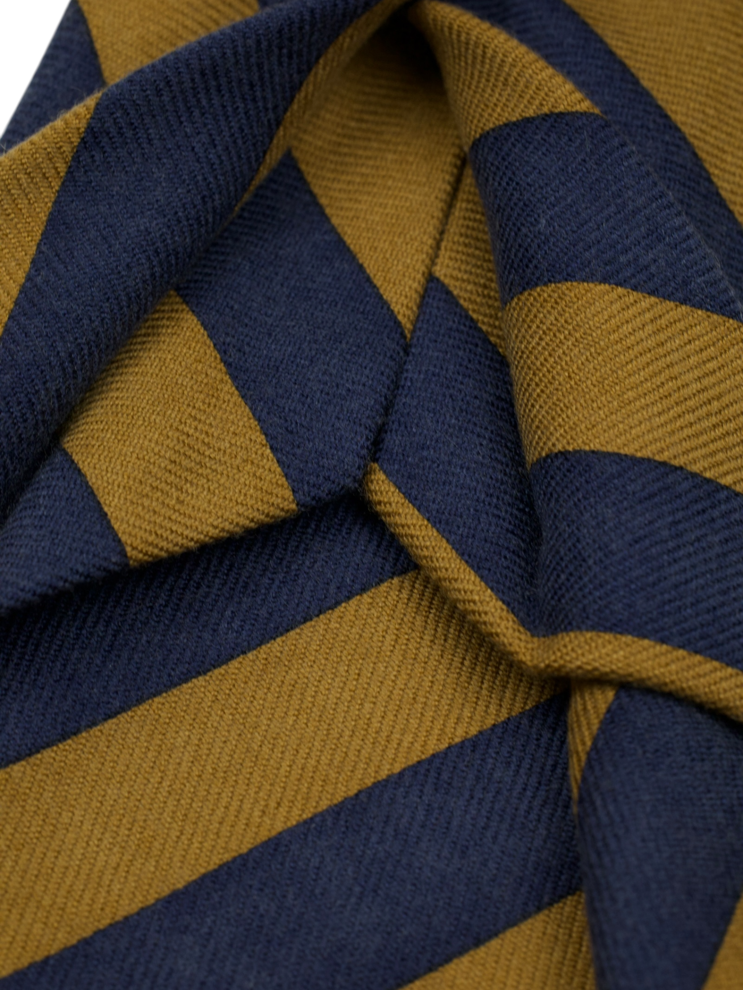 Kiton 5-Fold Mocca Brown & Navy Pure Cashmere Striped Tie