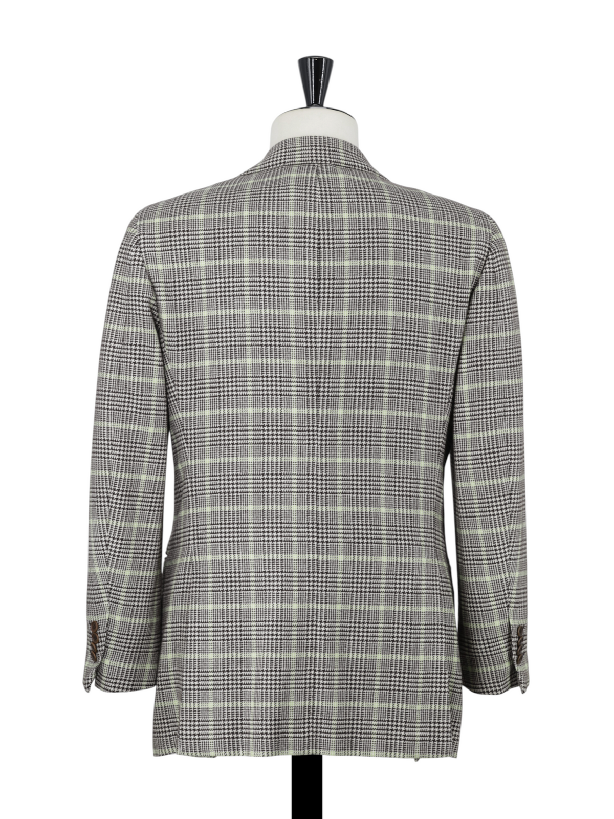 Luigi Borrelli Grey & Light Green Pure Cashmere Prince of Wales Jacket