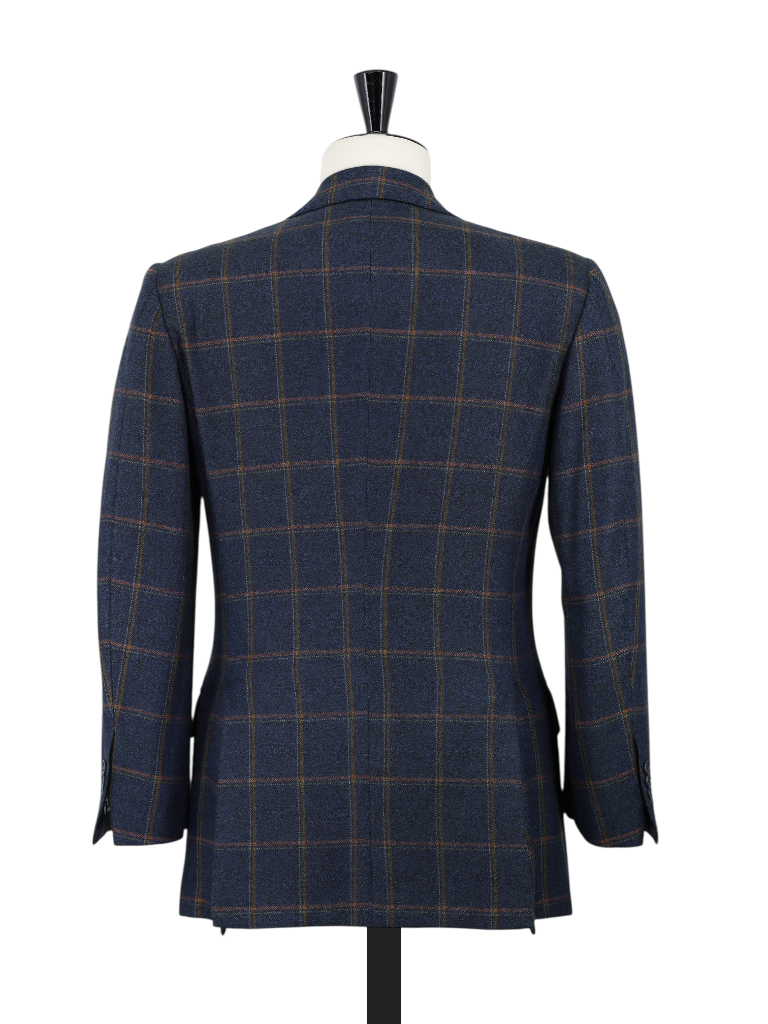 Kiton Dark Teal & Orange Pure Cashmere Windowpane Jacket