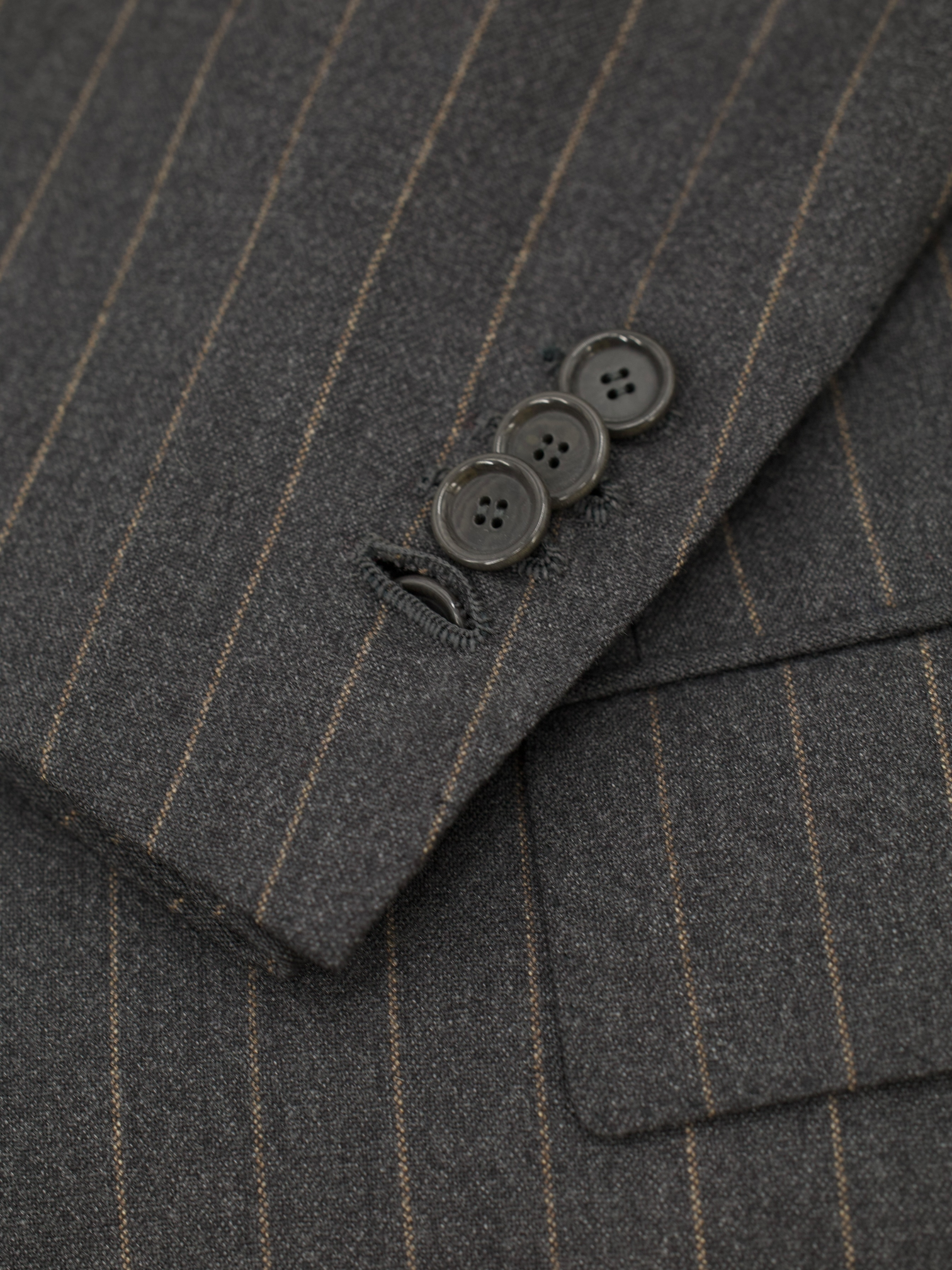 Cesare Attolini Grey & Brown Super 120's Pinstripe Suit