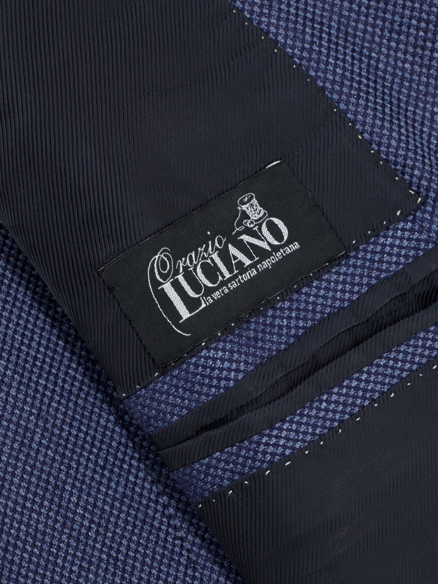 Orazio Luciano Steel Blue Wool Panama-Weave Jacket