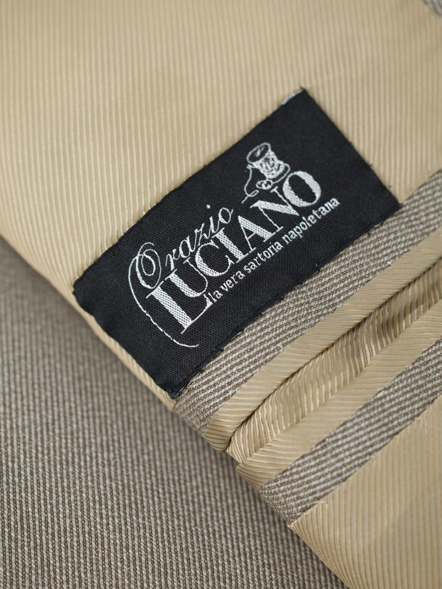 Orazio Luciano Light Brown Wool Herringbone Sartorial Carcoat
