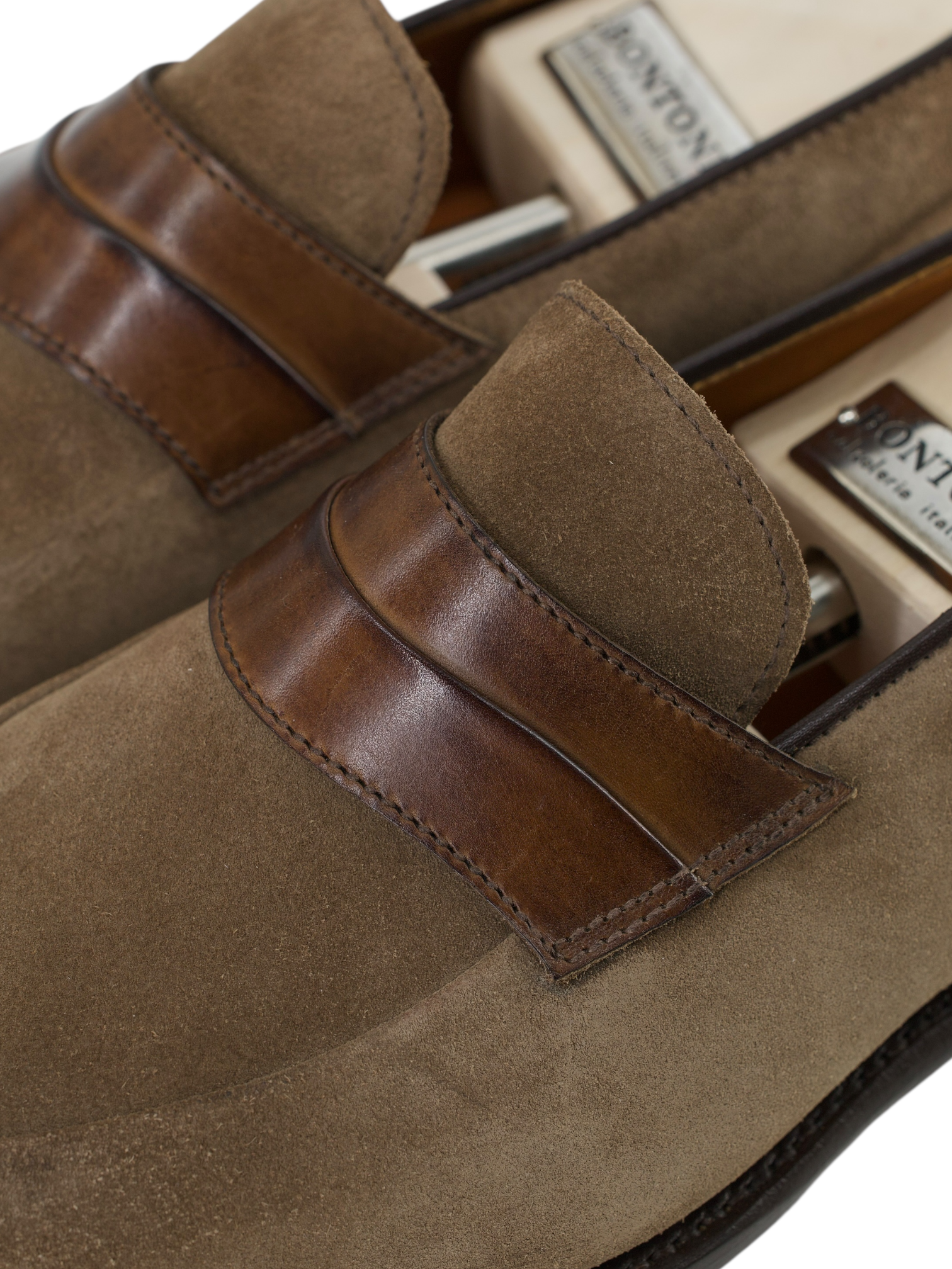 Bontoni Beige Suède Principe Rivolta Loafer