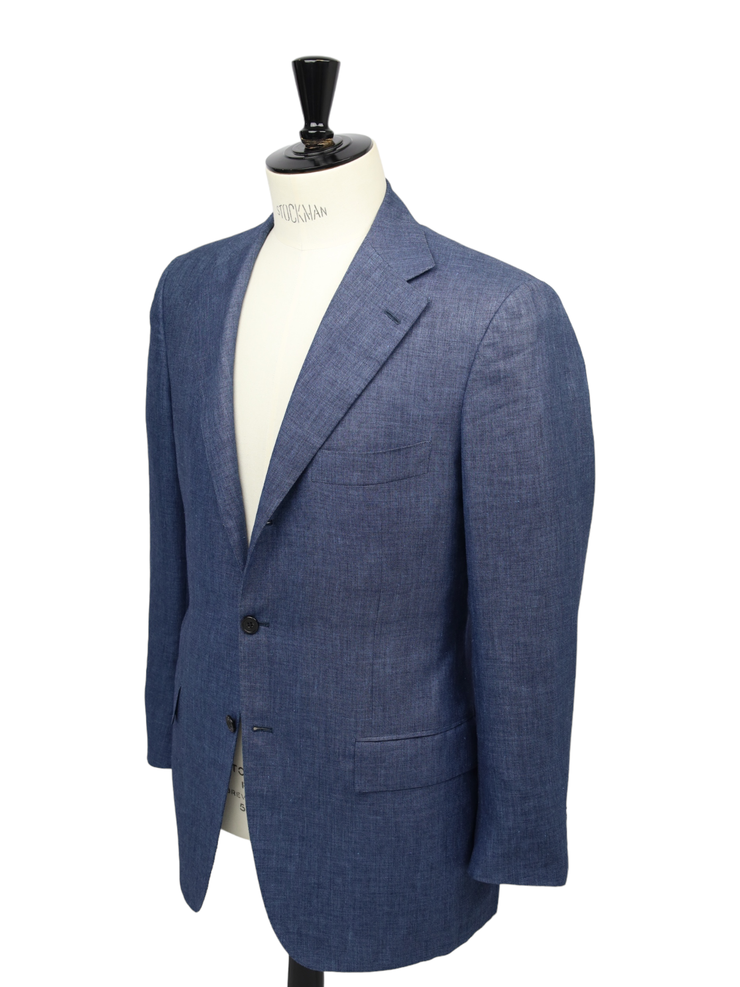 Kiton Blue Cashmere, Linen & Silk Sharkskin Jacket