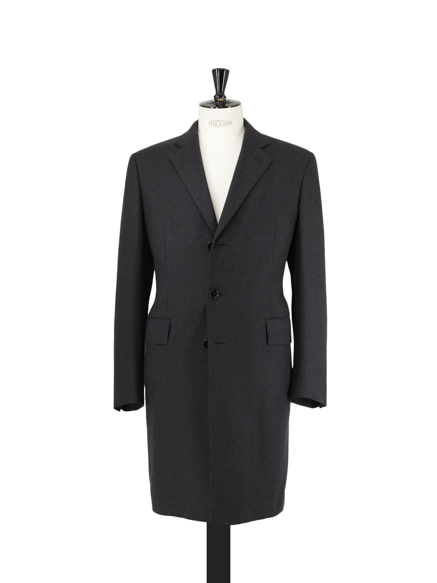Cesare Attolini Anthracite Super 150’s & Cashmere Twill Overcoat