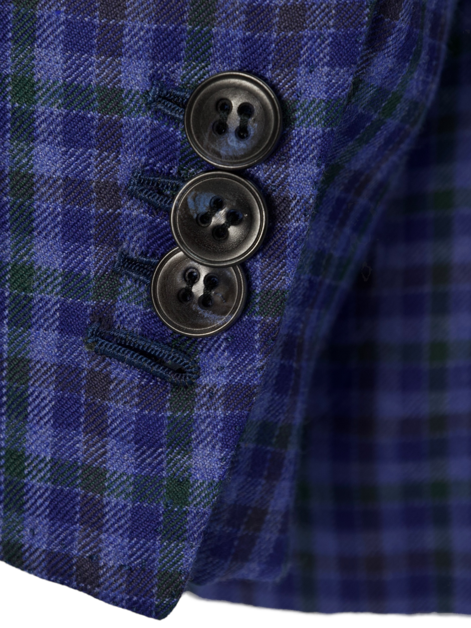 Kiton Royal Blue Cashmere & Silk Gingham ‘Lasa’ Jacket