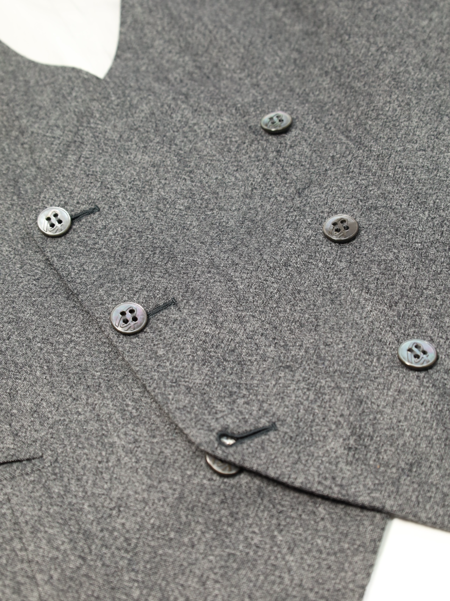 Brioni Grey Cashmere & Silk Double Breasted Waistcoat