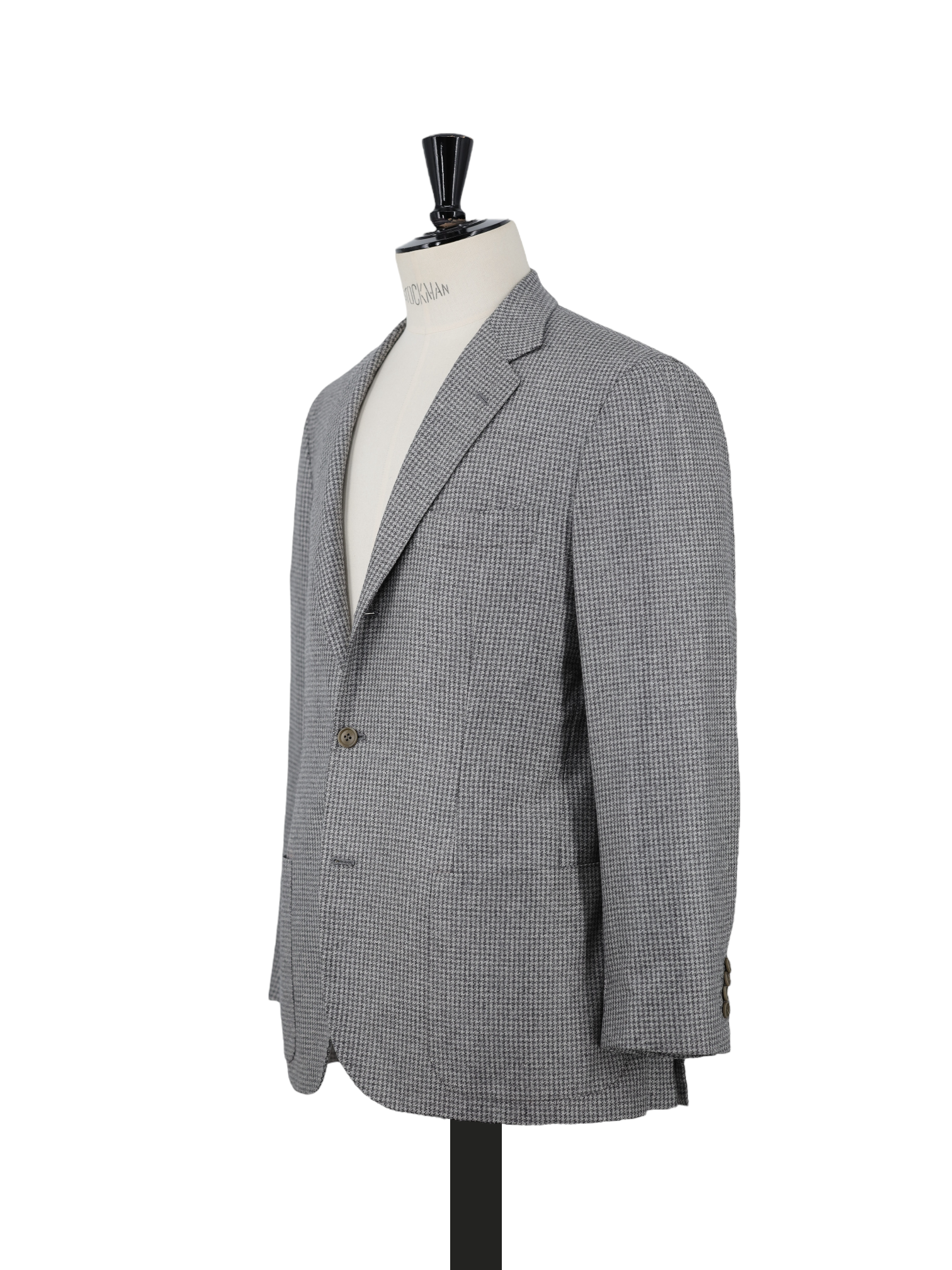 Kiton Grey Silk & Cashmere Pied de Poule Jacket