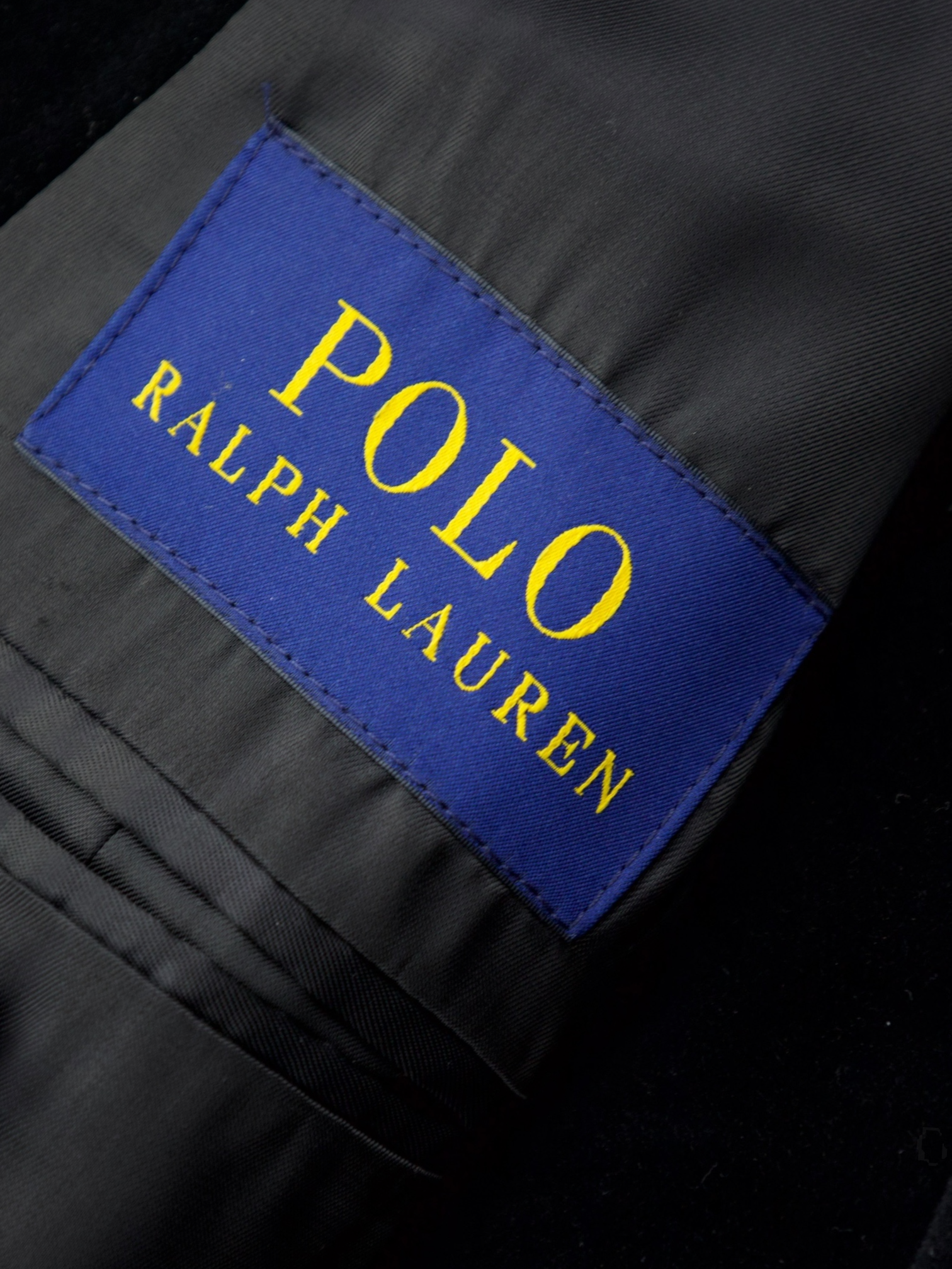 Ralph Lauren Black Cotton Velvet Double-Breasted Jacket