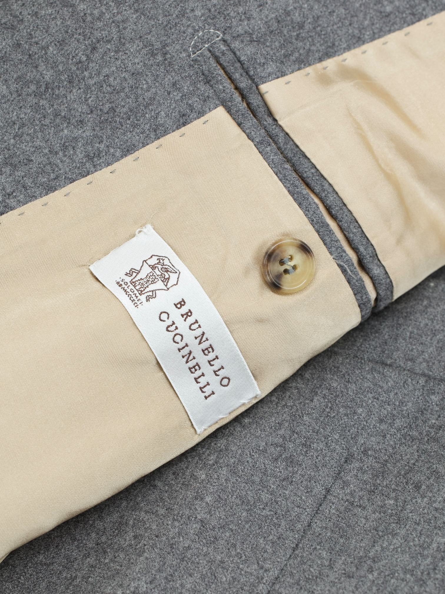 Brunello Cucinelli Grey Softly-Brushed Wool Twill Overcoat