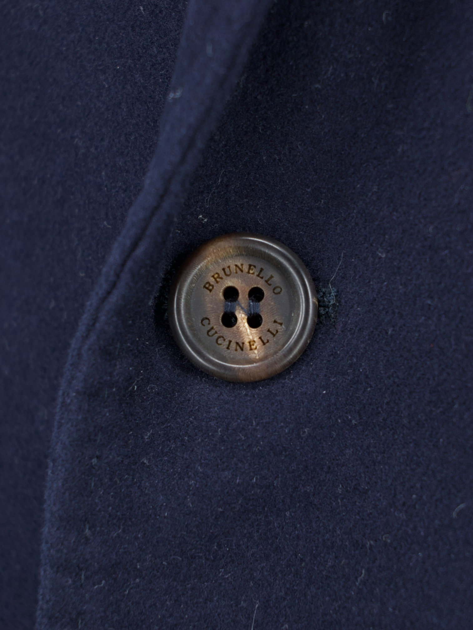 Brunello Cucinelli Navy Brushed-Wool Jacket