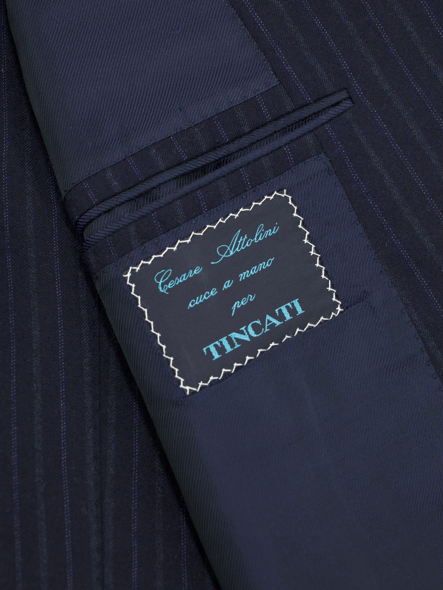 Cesare Attolini Navy Pure-Cashmere Shadow-Stripe Sartorial Winter Suit