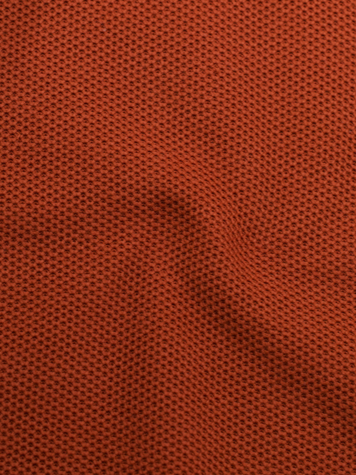 Loro Piana Terracotta Cotton Piqué Long-Sleeve Pop-Over Shirt