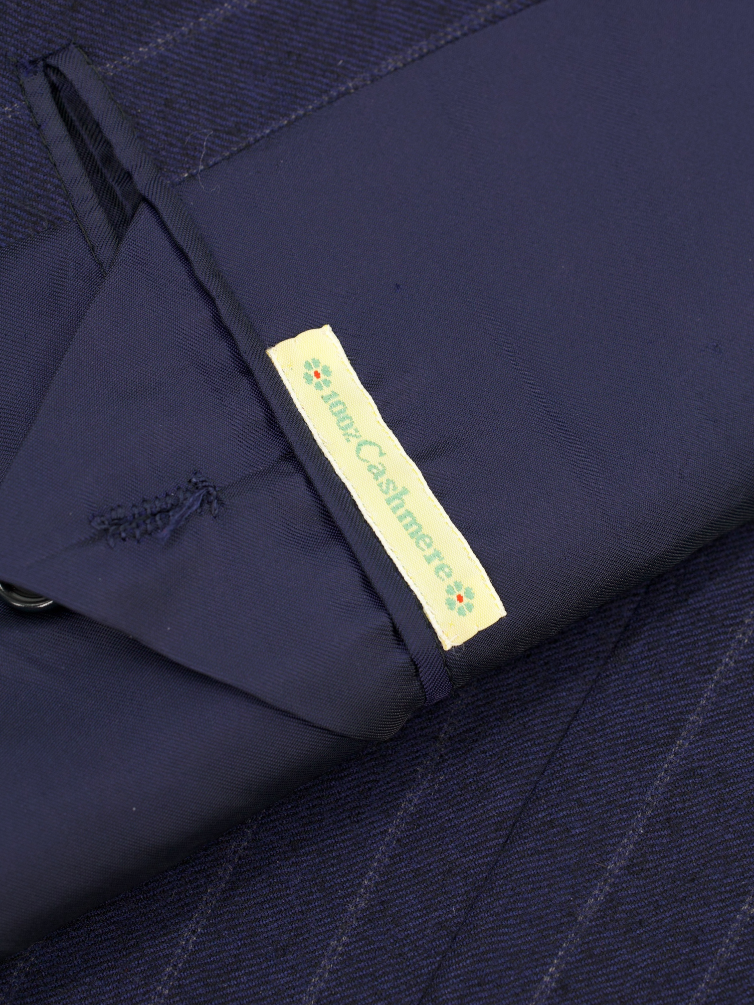 Kiton Navy Pure Cashmere Flannel Pinstripe Suit
