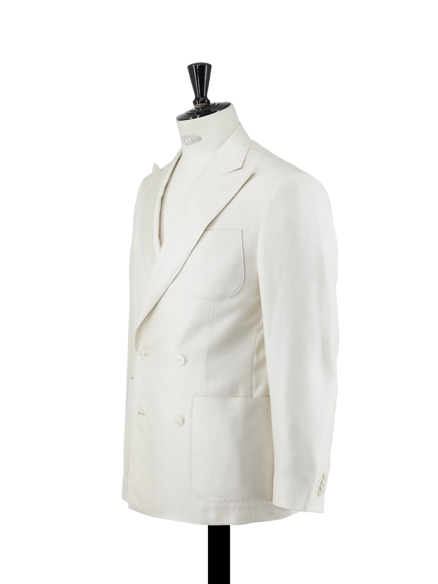 Corneliani Ivory Double Breasted Shantung-Silk Jacket