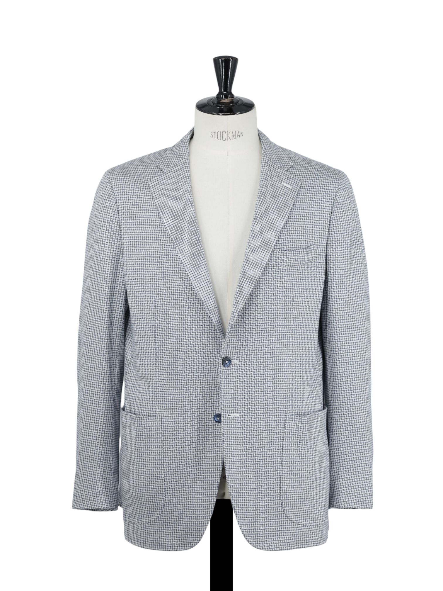 Isaia Steel Blue Silk & Cotton Pied de Poule "Comfort Project" Jacket