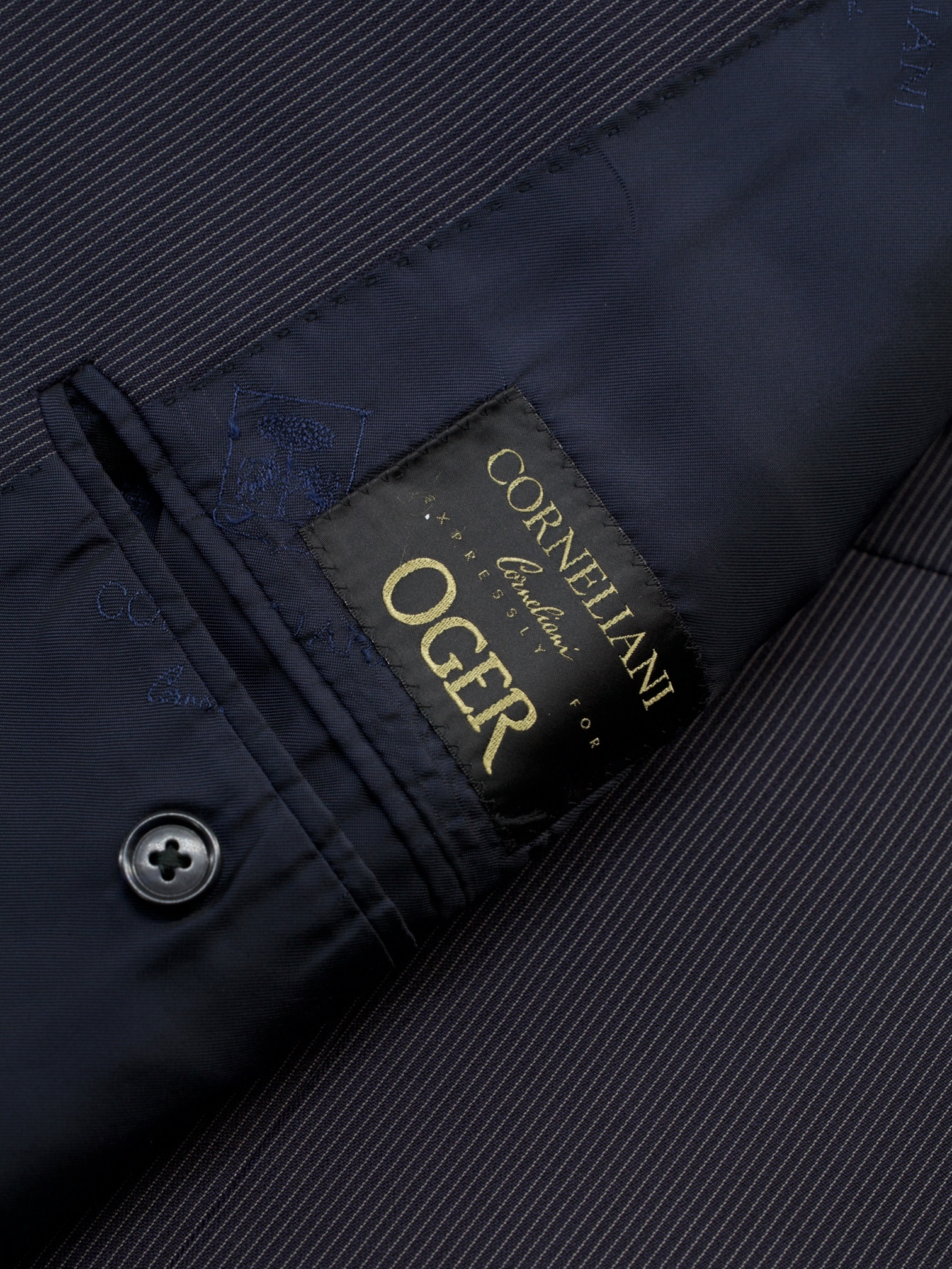 Corneliani Navy Super 110's Micro-Pinstripe Leader Suit