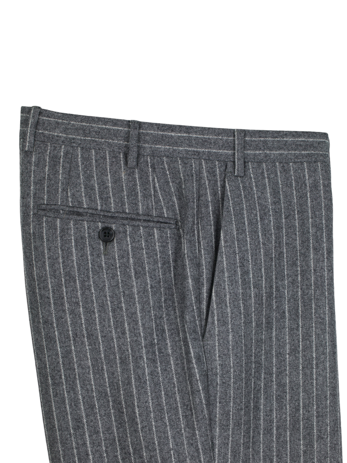 Corneliani Grey Wool-Flannel Classic Pinstripe Winter Suit