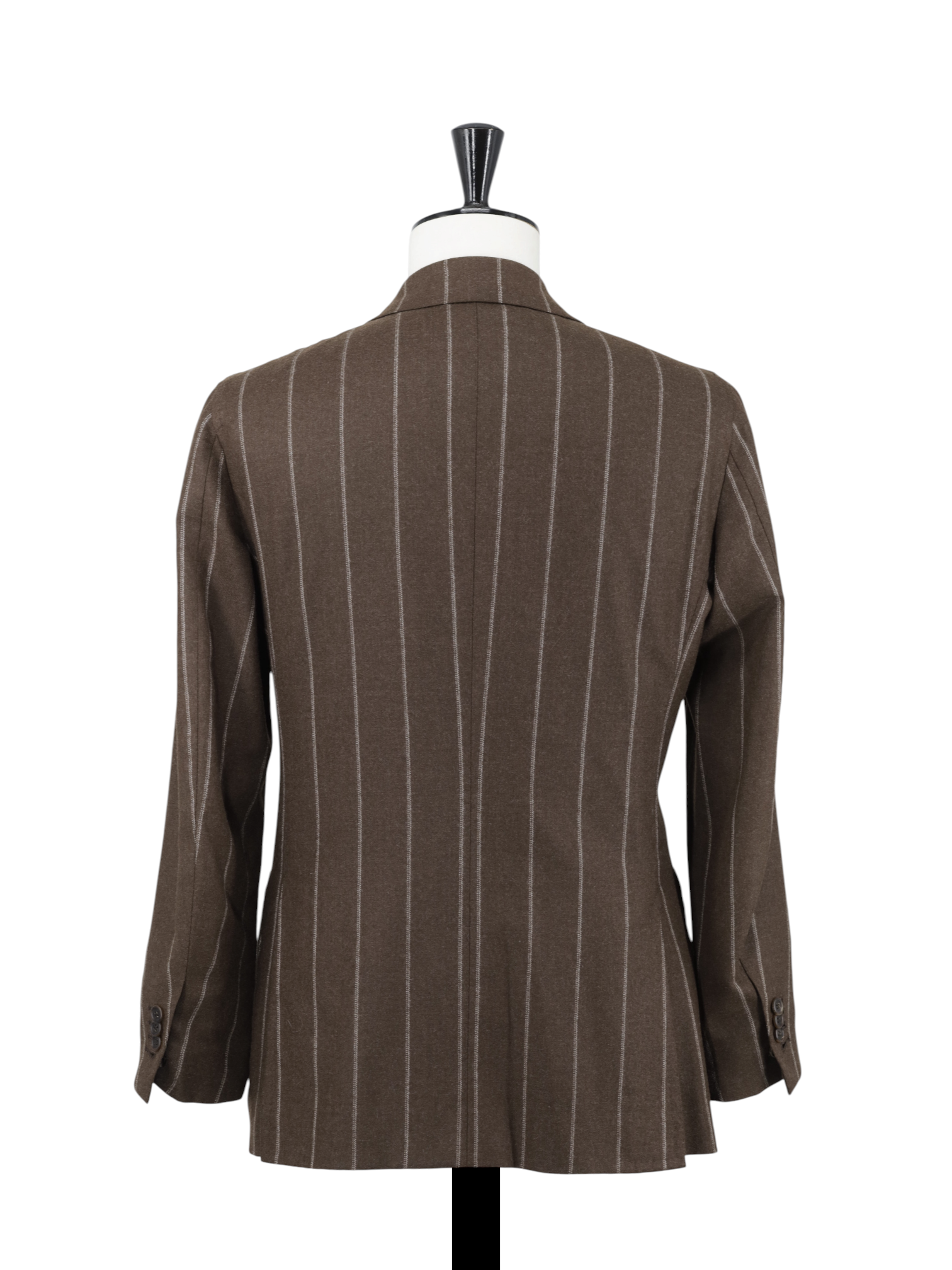 Orazio Luciano Dark Brown Double-Breasted Wool-Flannel Chalkstripe Suit