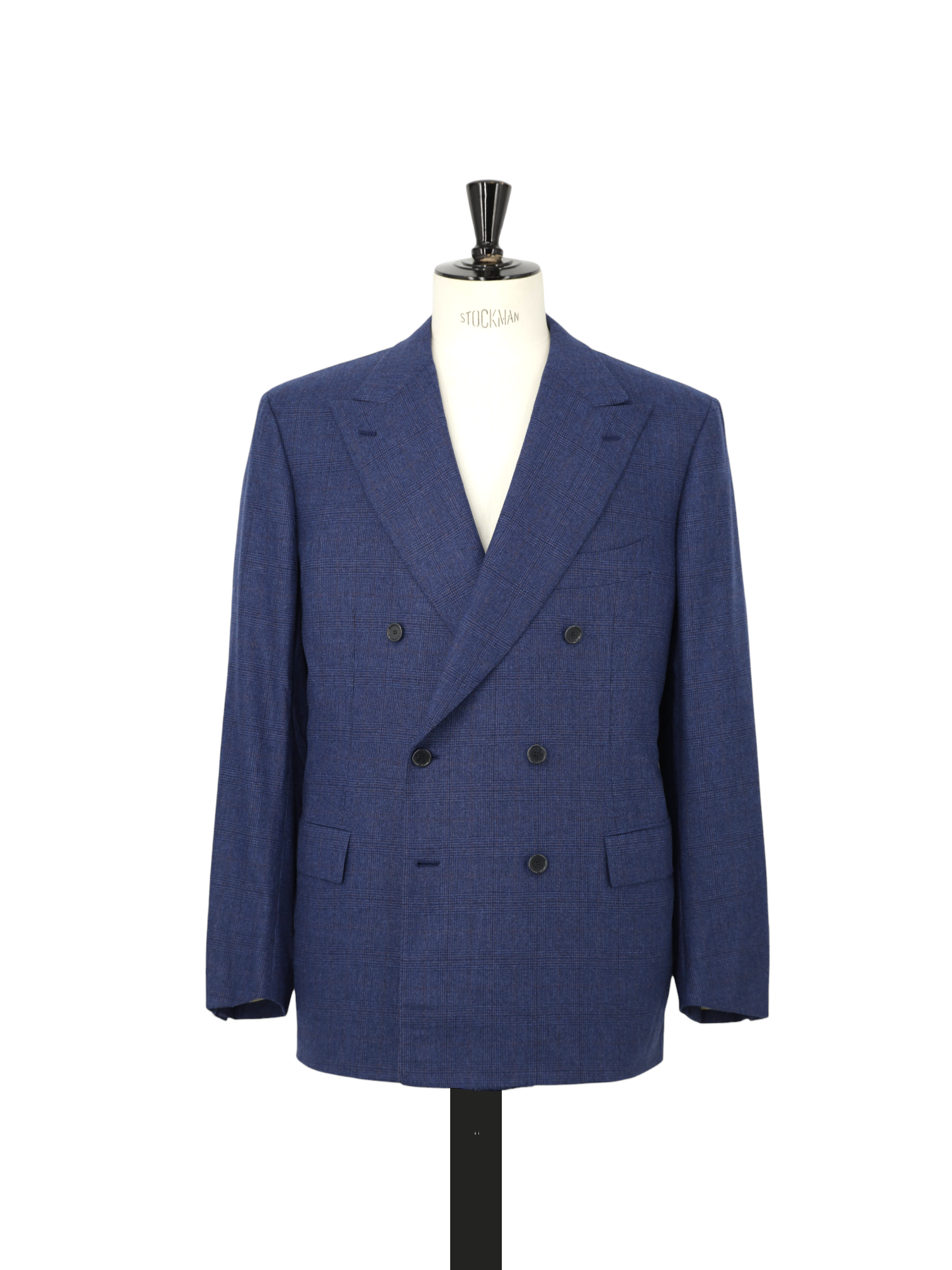 Cesare Attolini Blue & Red Super 170's & Cashmere Double Breasted Glenplaid Suit