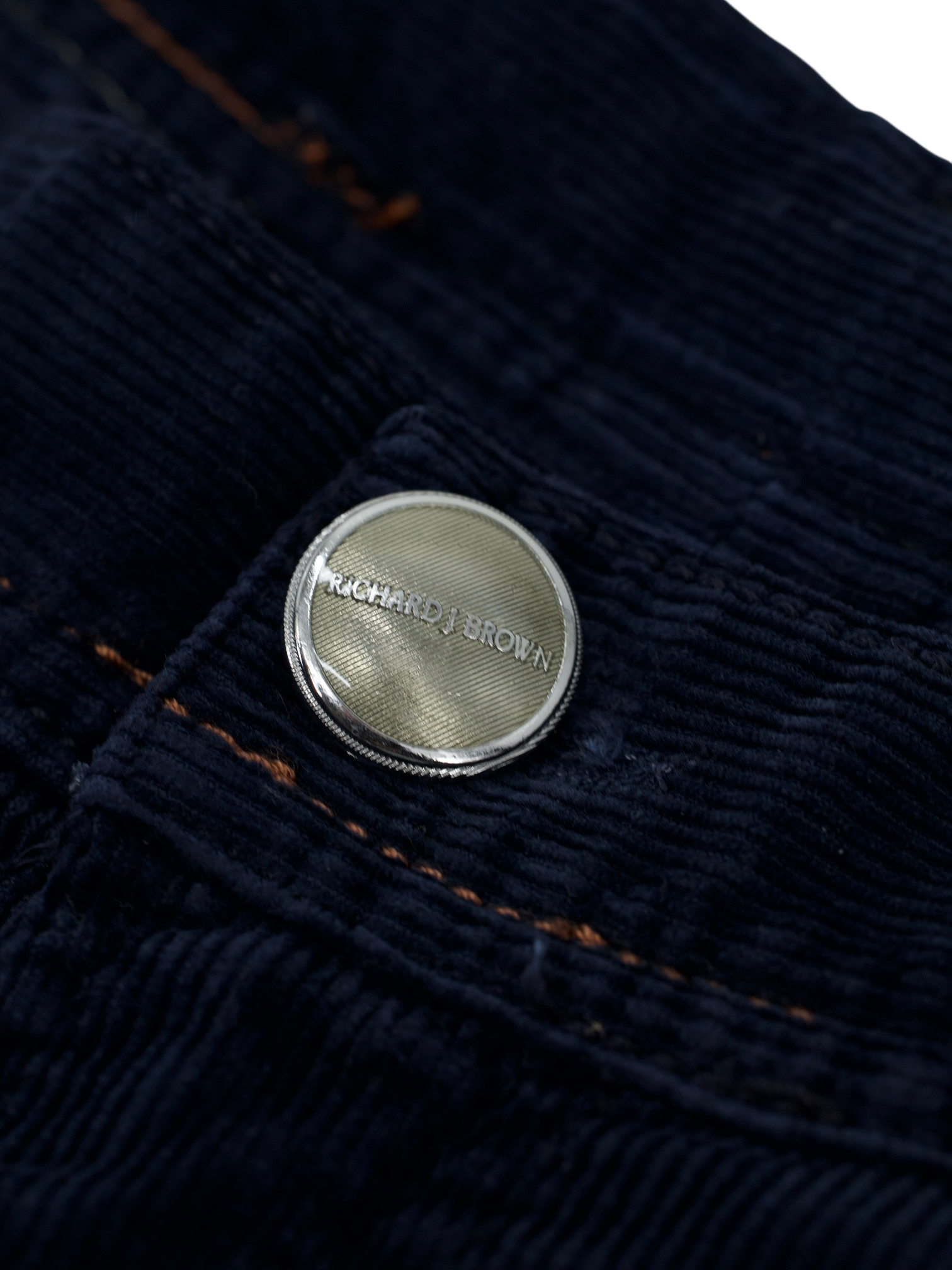 Richard J. Brown Dark Blue Cotton & Cashmere Corduroy Tokyo Chino