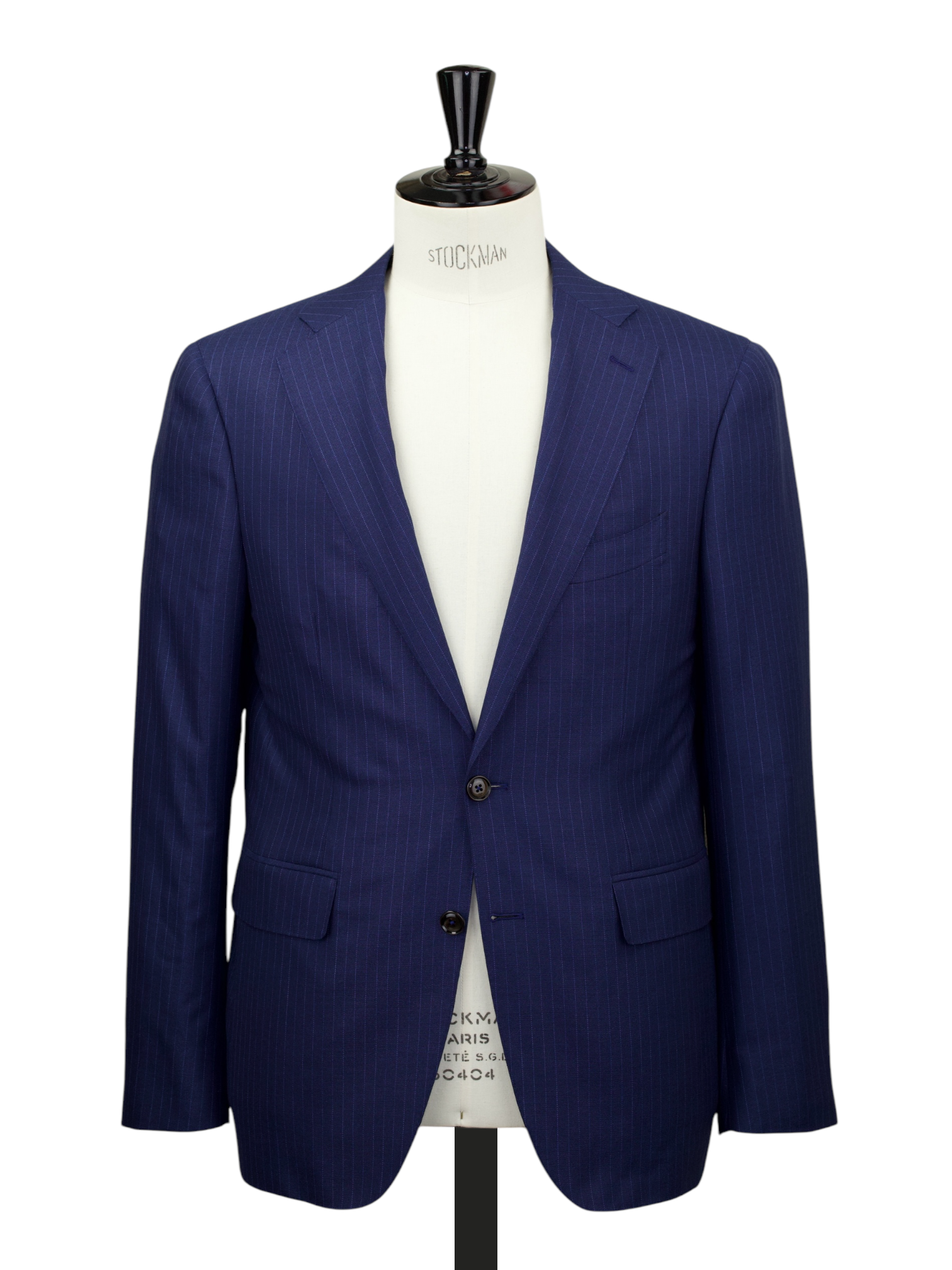 Canali Midnight Blue Wool, Silk & Stretch Pinstripe Suit + Extra Trousers