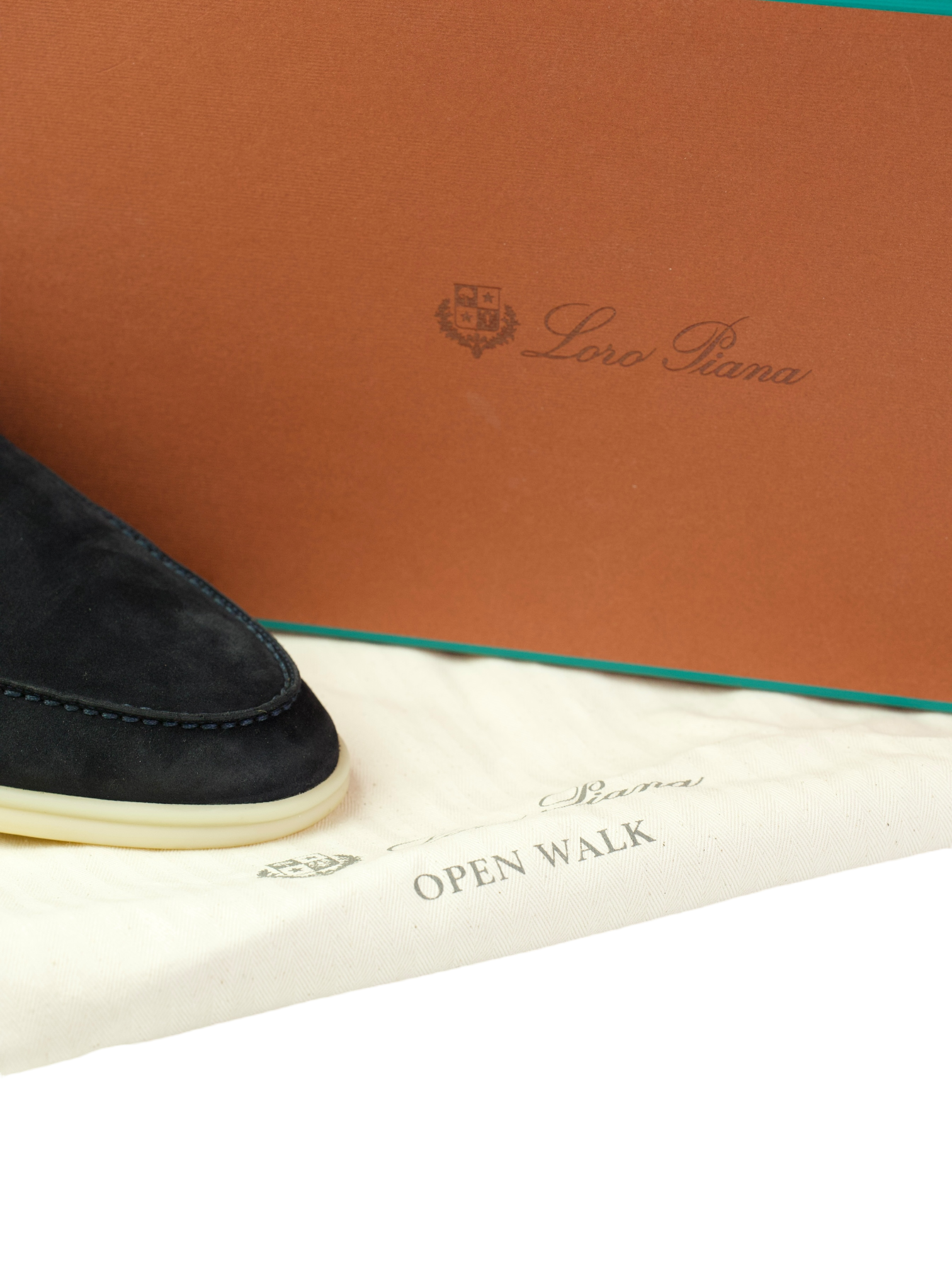 Loro Piana Navy Suede Open Walk Ankle Boots
