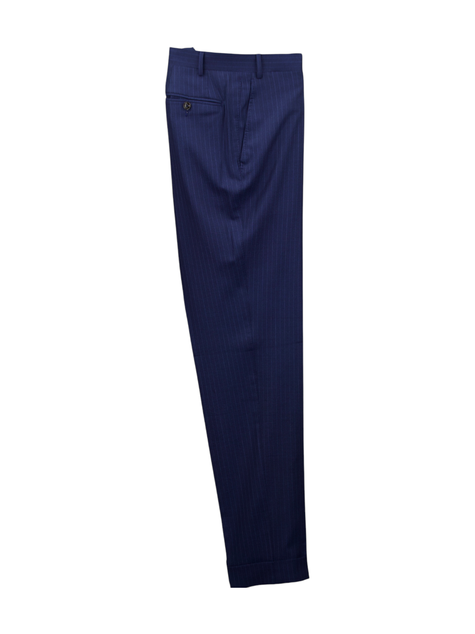 Canali Midnight Blue Wool, Silk & Stretch Pinstripe Suit + Extra Trousers
