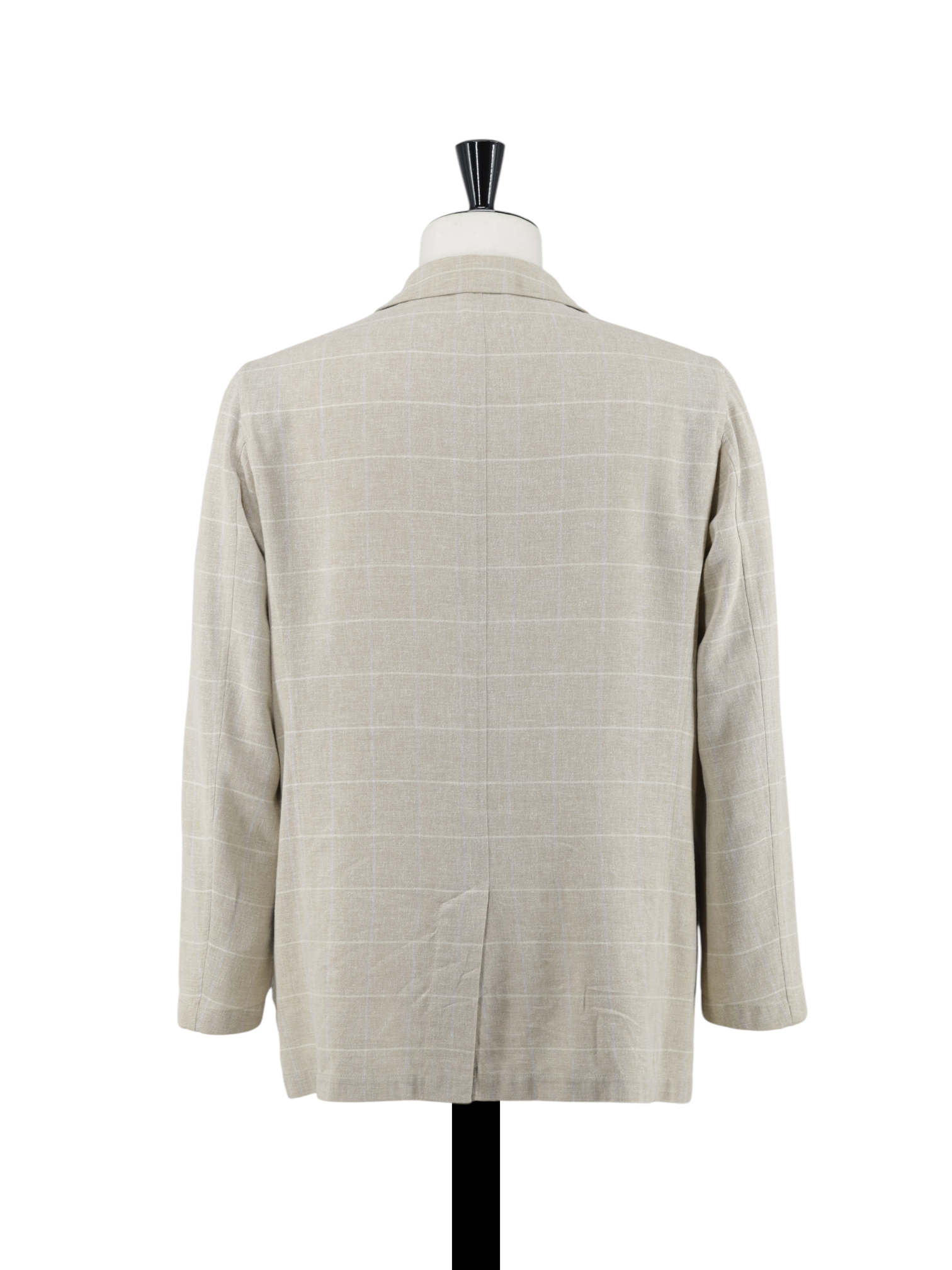 Brioni Sand Wool, Linen & Cotton Windowpane Overshirt Jacket